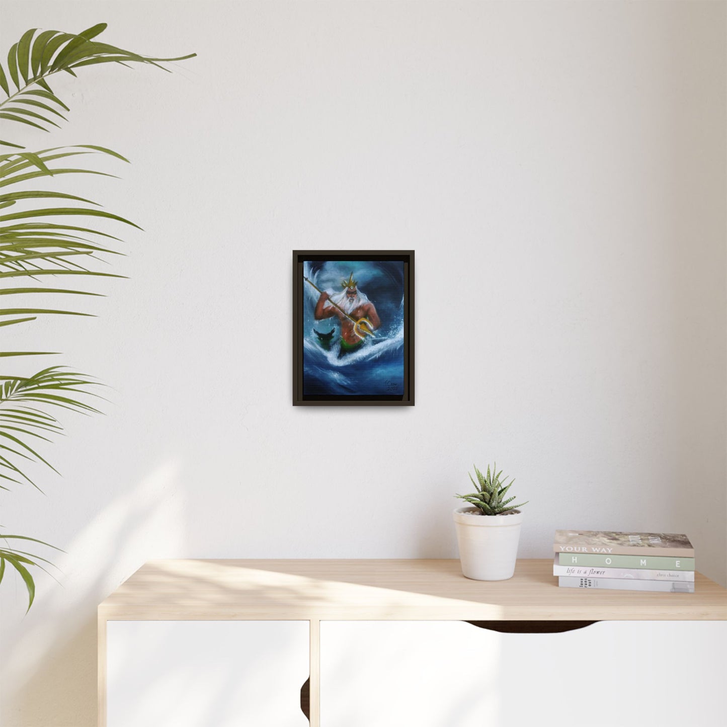 Trident of Final Tides - Framed Canvas Print