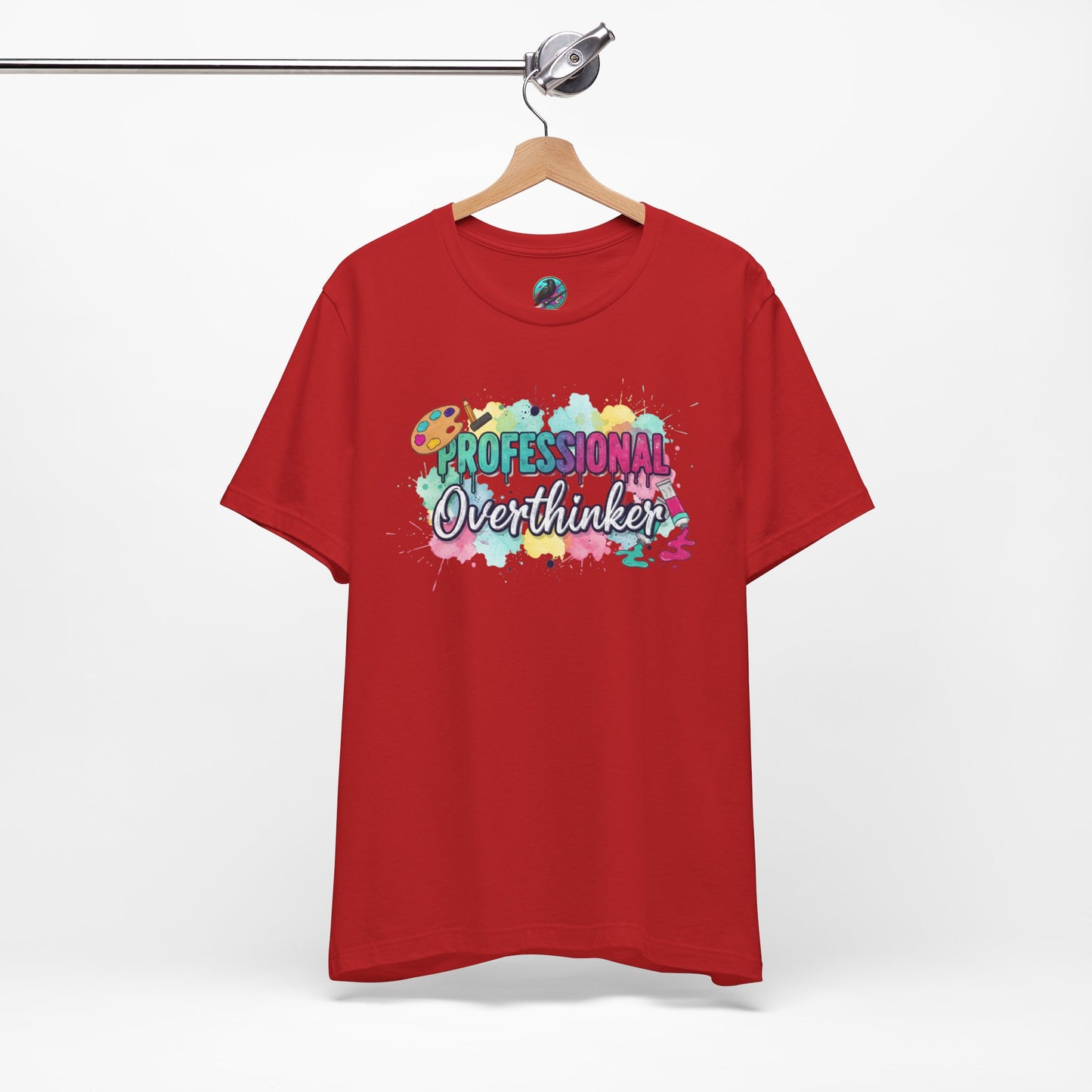 Professional Overthinker T-Shirt - Colorful Watercolor Graphic Tee Printify