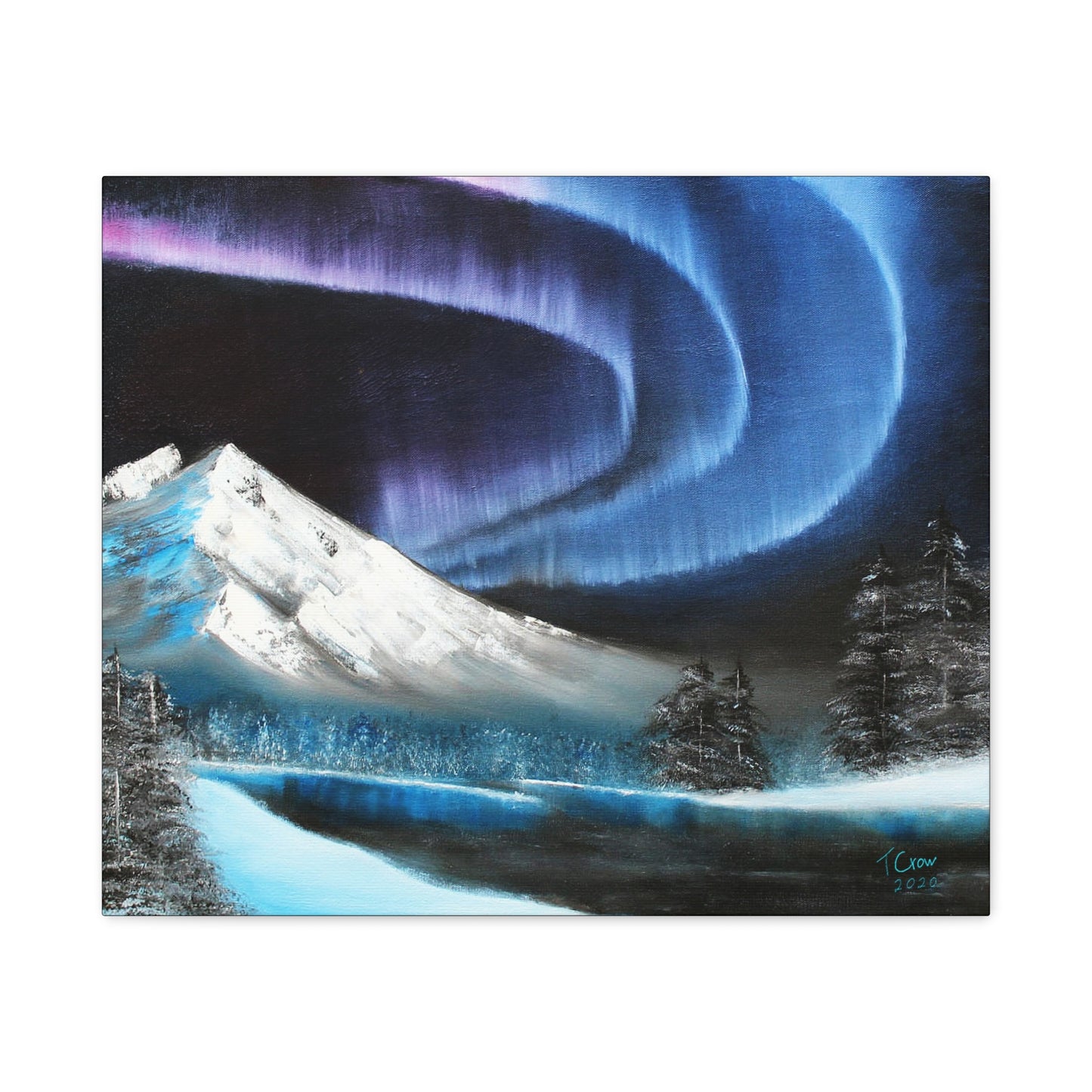 Aurora Borealis Canvas Art | Mountain Landscape Wall Decor