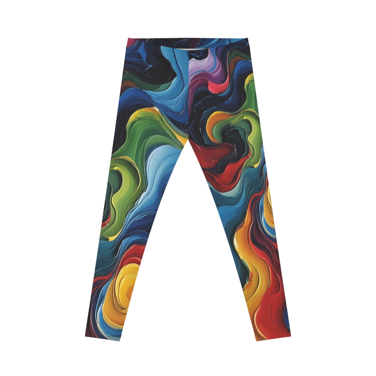 Vibrant Abstract Leggings, Colorful Yoga Pants, Stylish Activewear, Trendy Workout Gear, Artistic Fashion Trousers
