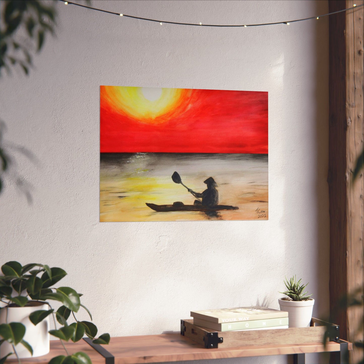 Kayaker at Sunset - Matte Poster Print