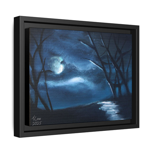 Moonlight Forest - Framed Canvas Print