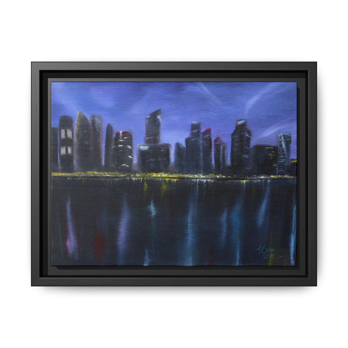 City Lights - Framed Canvas Print