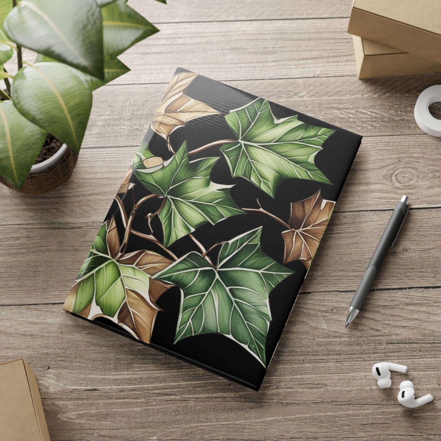 Elegant Ivy Hardcover Notebook - Journal for Nature Lovers, Perfect for Gifts, Personalize Your Thoughts, Eco-Friendly Stationery, [...]