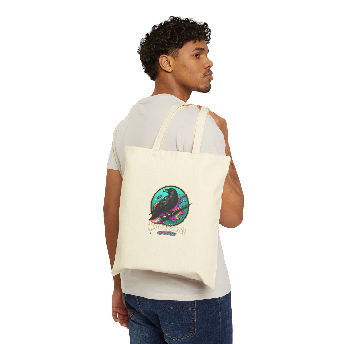 Crow's Perch Artworks Canvas Tote Bag, Eco-Friendly Shopping Bag