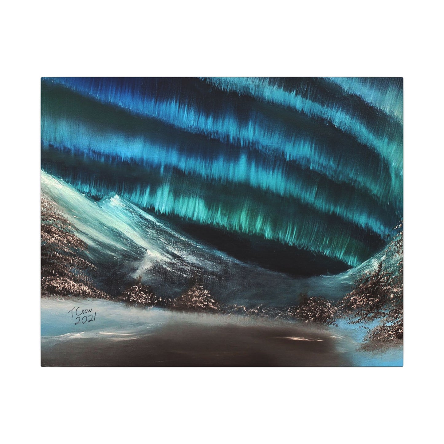 Northern Lights Canvas Wall Art — Aurora Borealis Matte Stretched Canvas