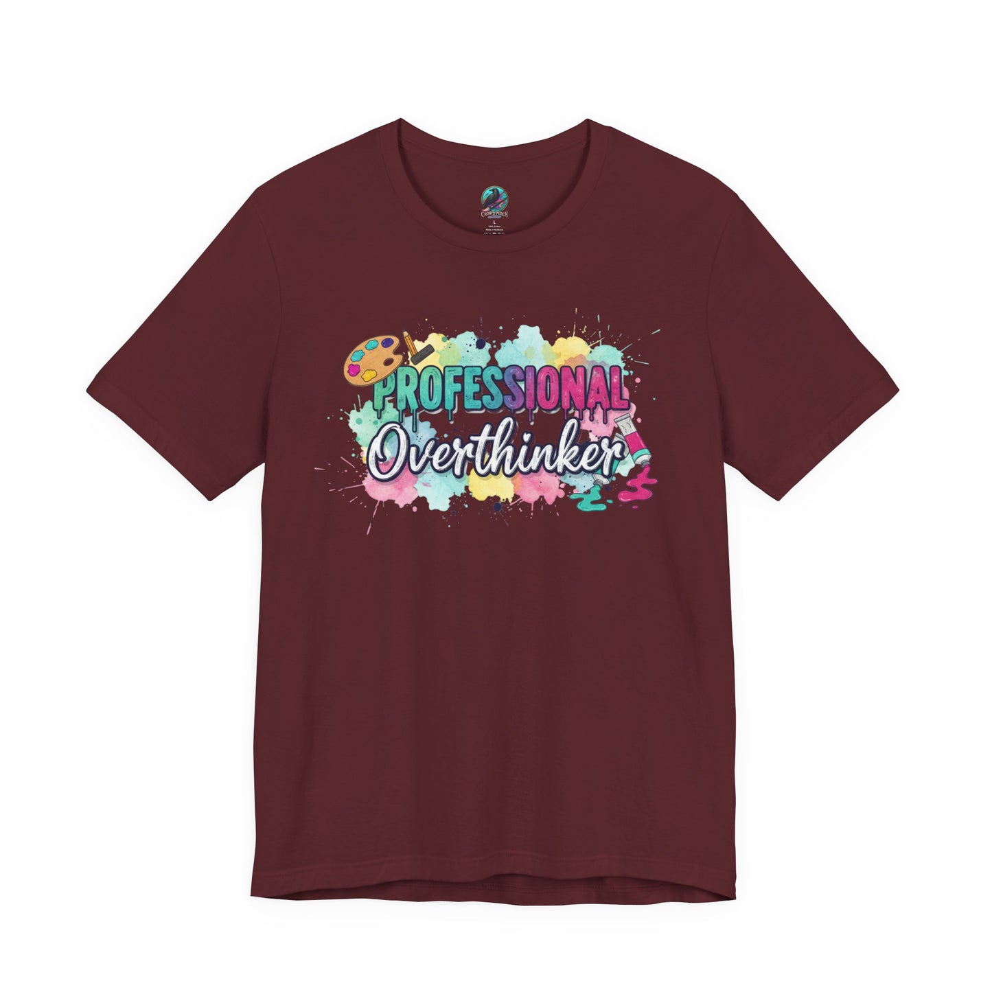 Professional Overthinker T-Shirt - Colorful Watercolor Graphic Tee Printify