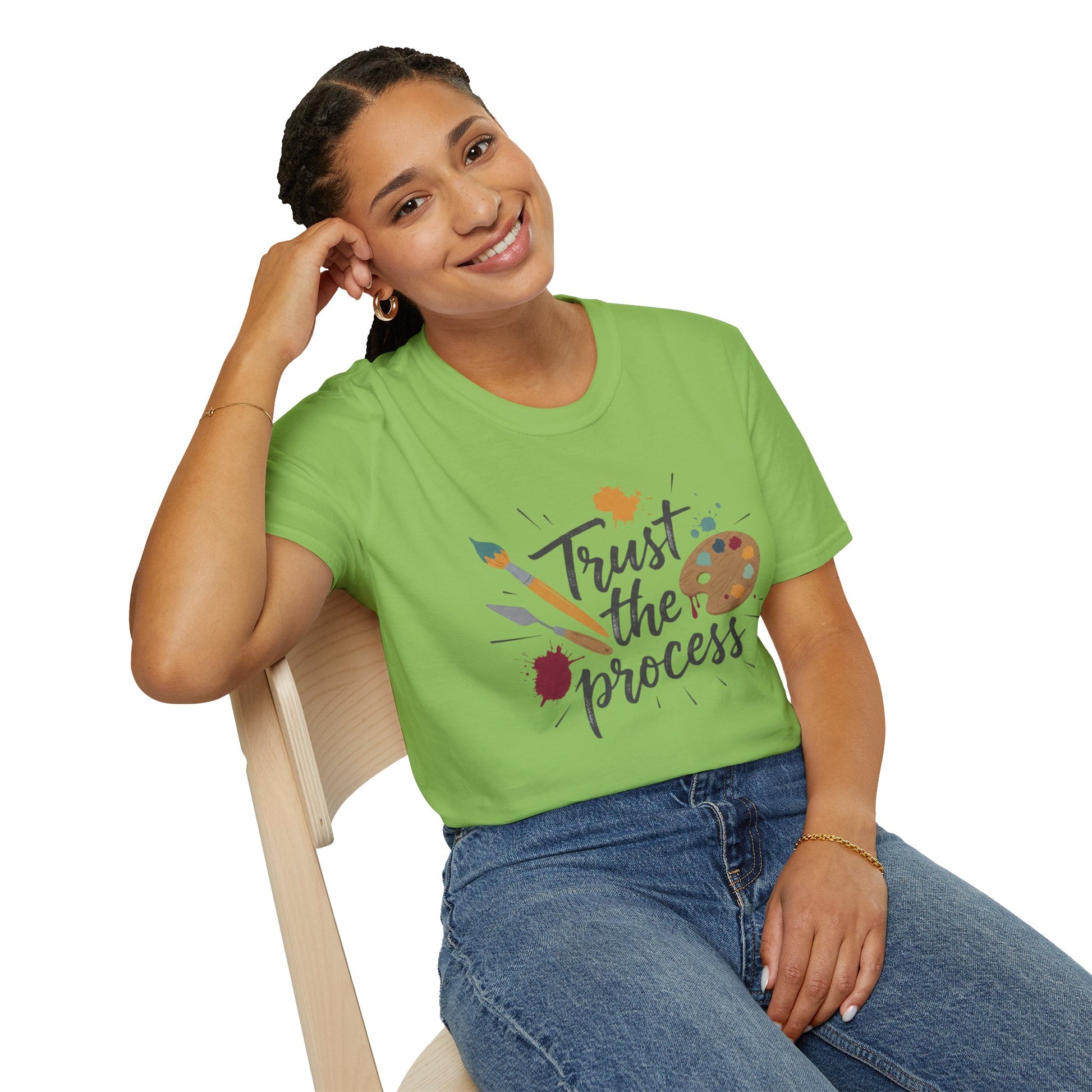 Trust the Process Artist T-Shirt - Inspirational Painter Tee with Palette & Brush Printify