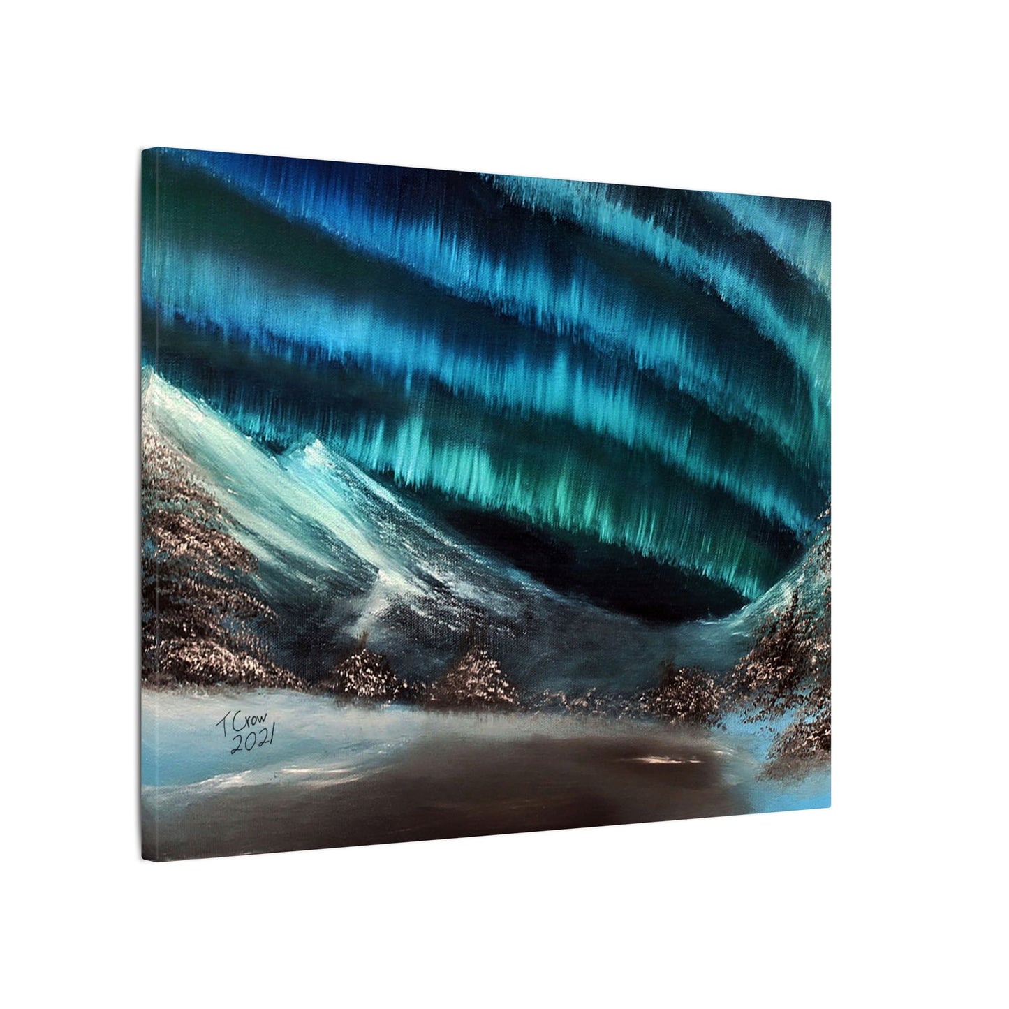 Northern Lights Canvas Wall Art — Aurora Borealis Matte Stretched Canvas