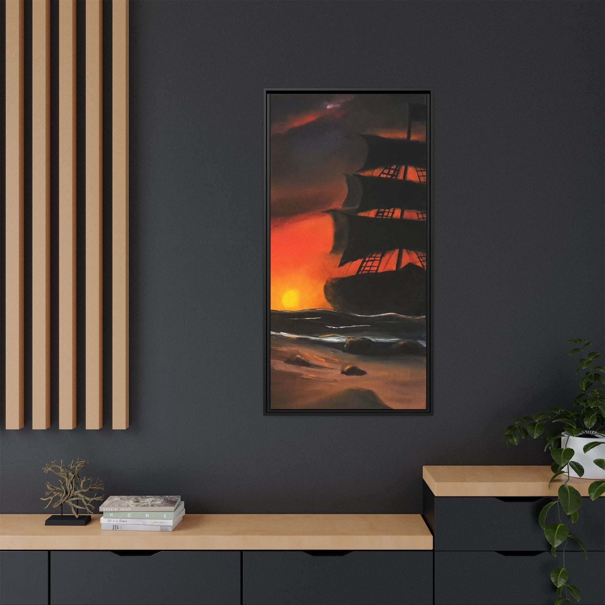 Pirate Ship Panel 2 - Framed Canvas Print Printify
