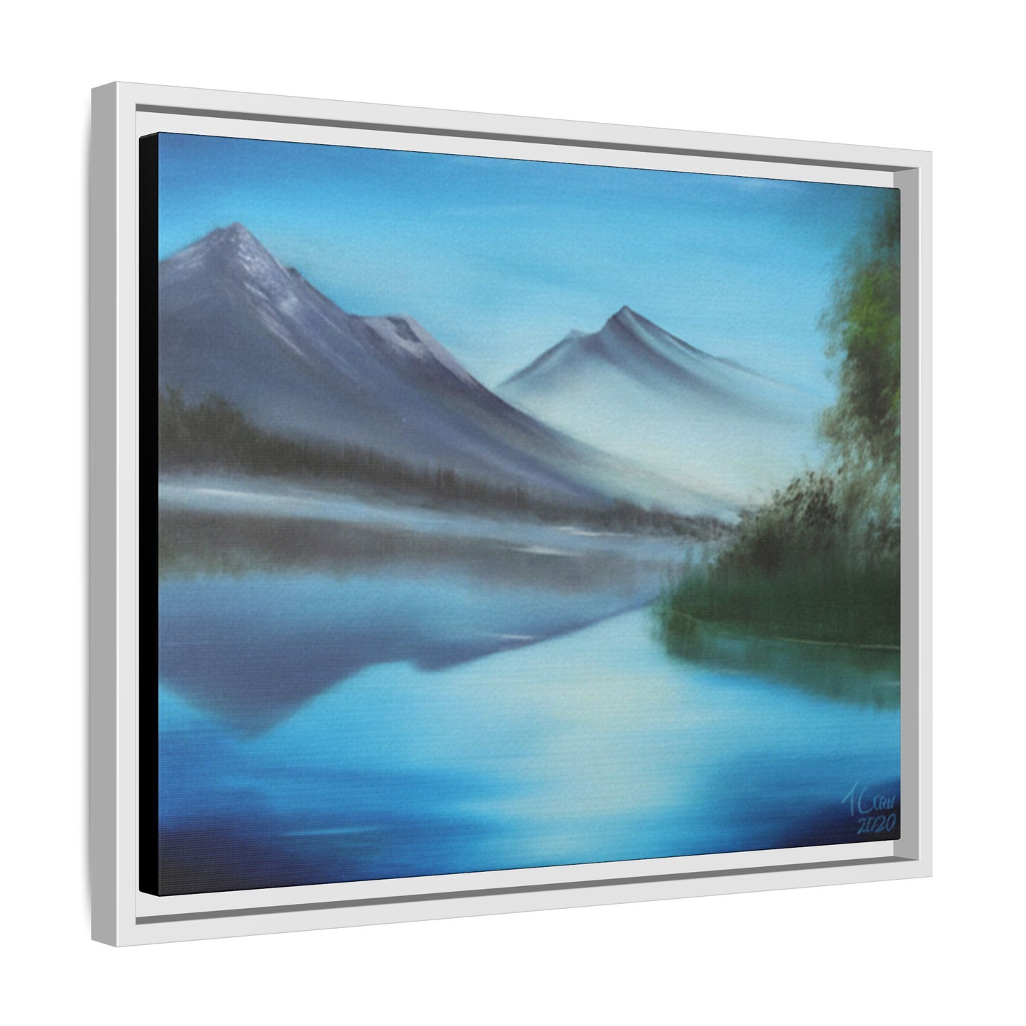 Mirror of the Mountains - Framed Canvas Print