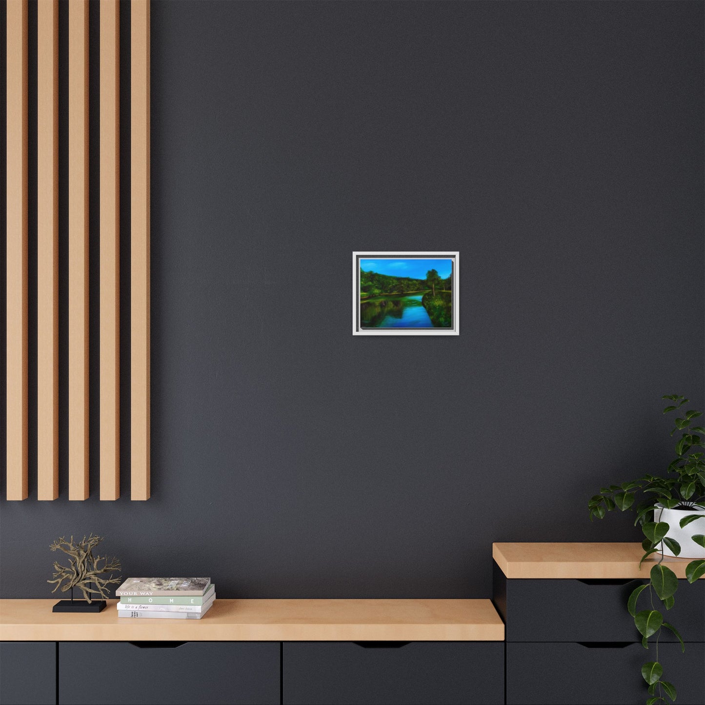 Framed Matte Canvas Art – Serene Nature Landscape