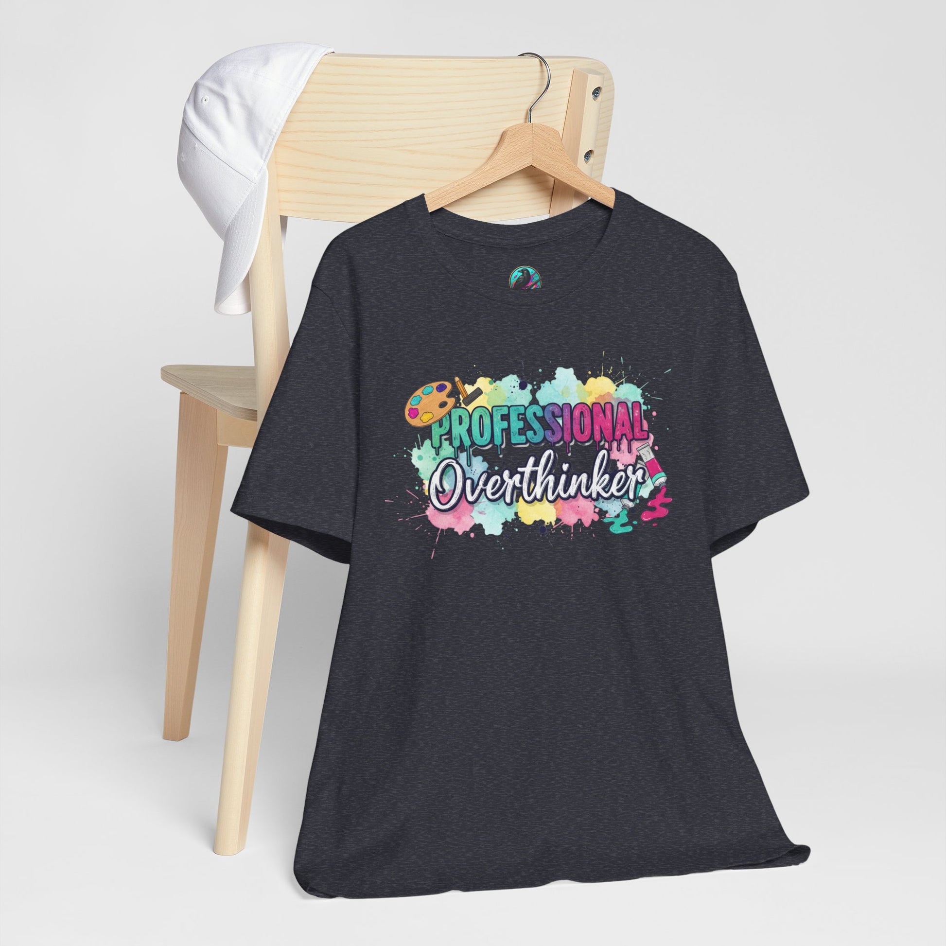 Professional Overthinker T-Shirt - Colorful Watercolor Graphic Tee Printify