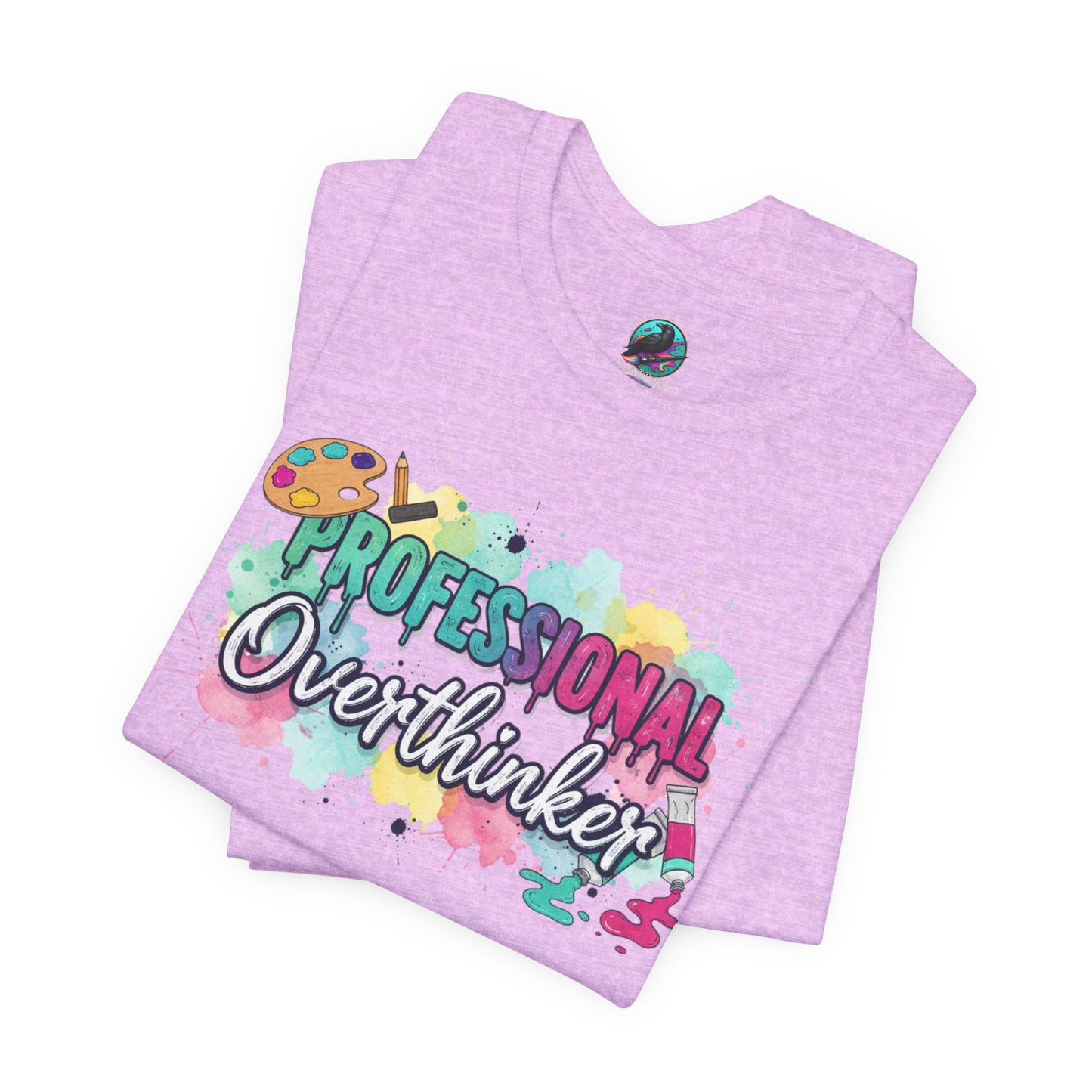 Professional Overthinker T-Shirt - Colorful Watercolor Graphic Tee Printify