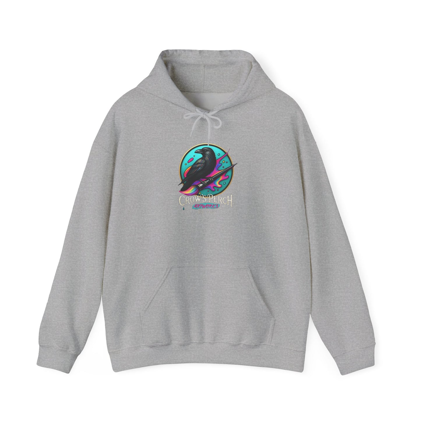 Crow's Perch Artworks Graphic Hoodie, Cozy Sweatshirt Gift, Stylish Layering Piece, Everyday Fashion Statement