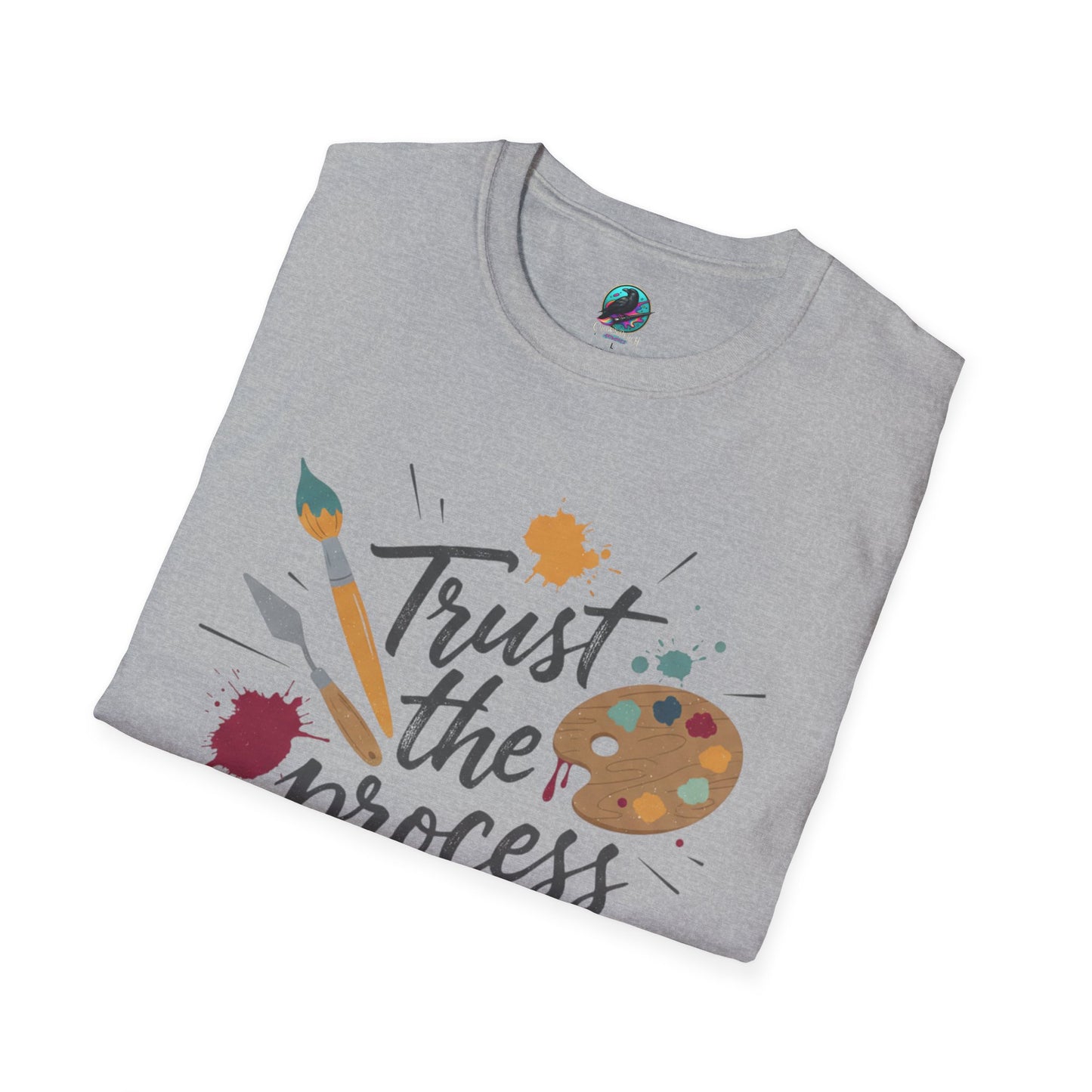 Trust the Process Artist T-Shirt - Inspirational Painter Tee with Palette & Brush Printify