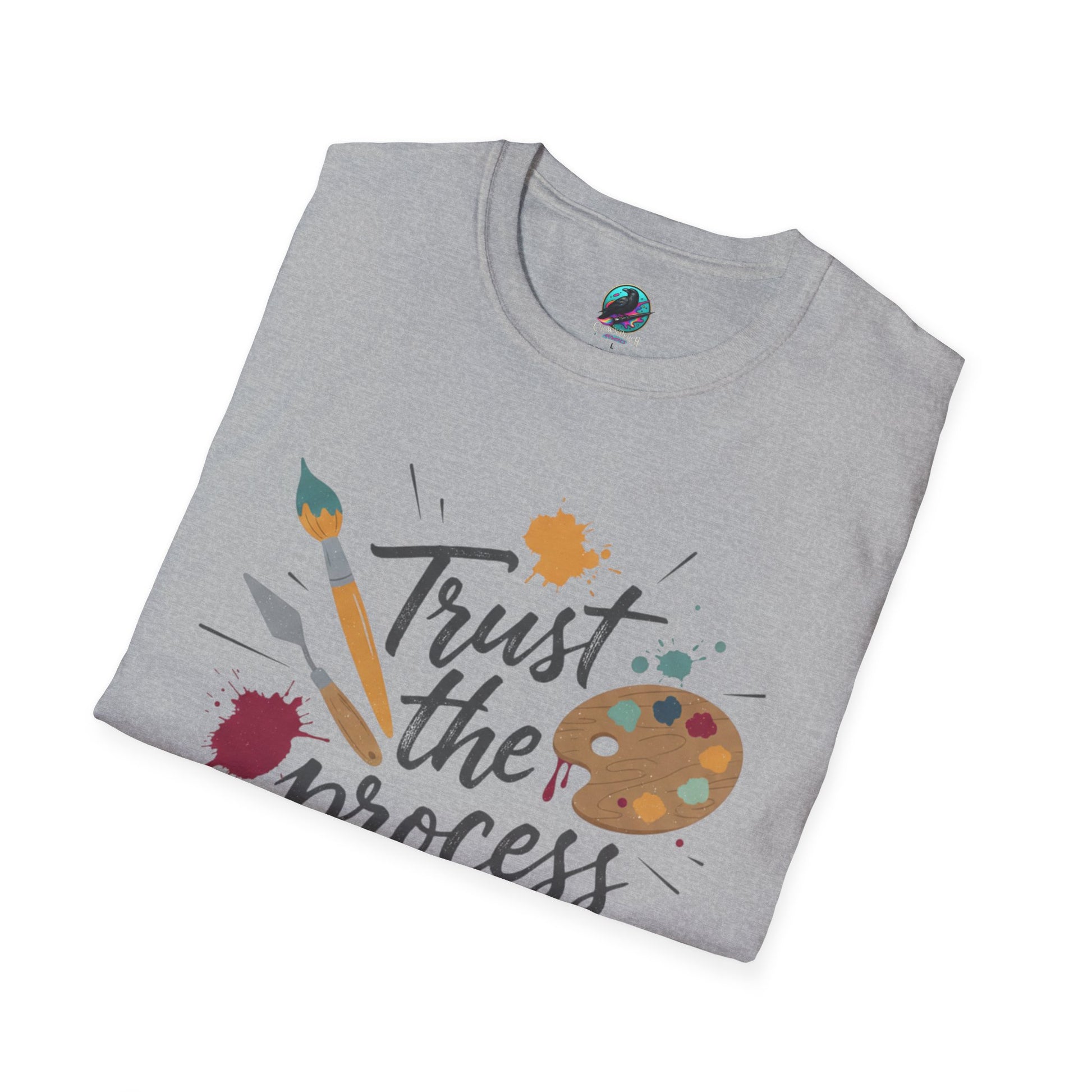 Trust the Process Artist T-Shirt - Inspirational Painter Tee with Palette & Brush Printify