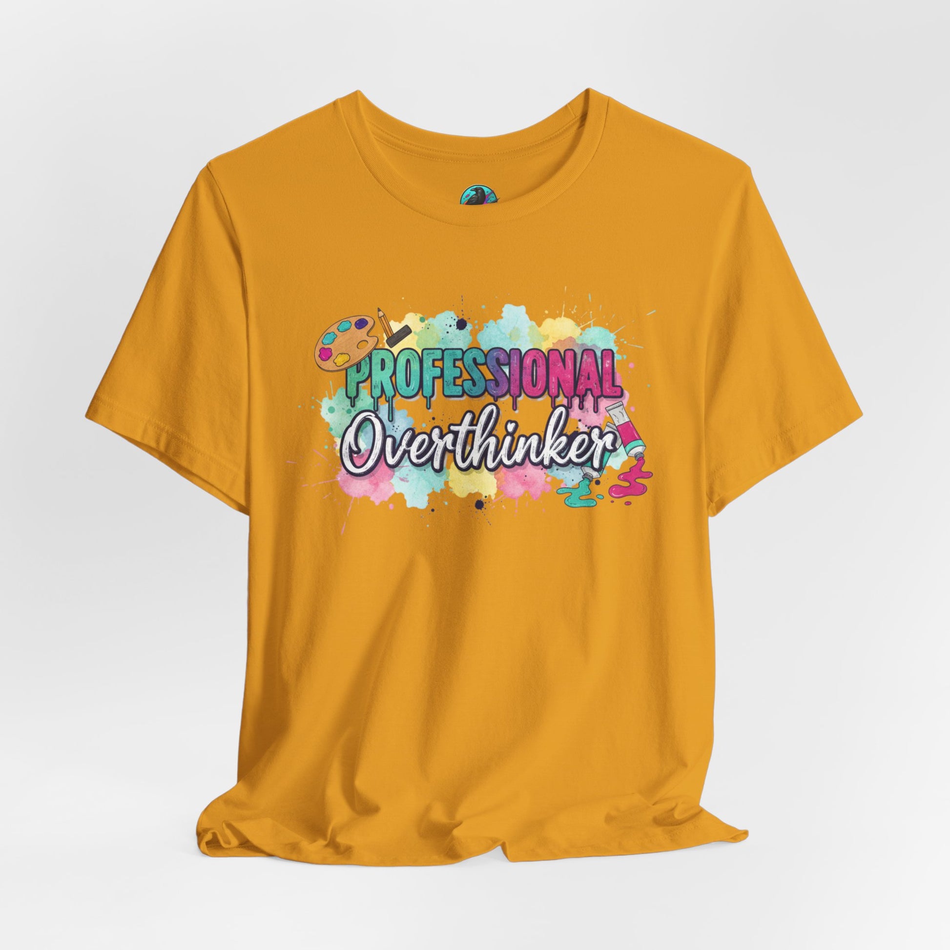 Professional Overthinker T-Shirt - Colorful Watercolor Graphic Tee Printify