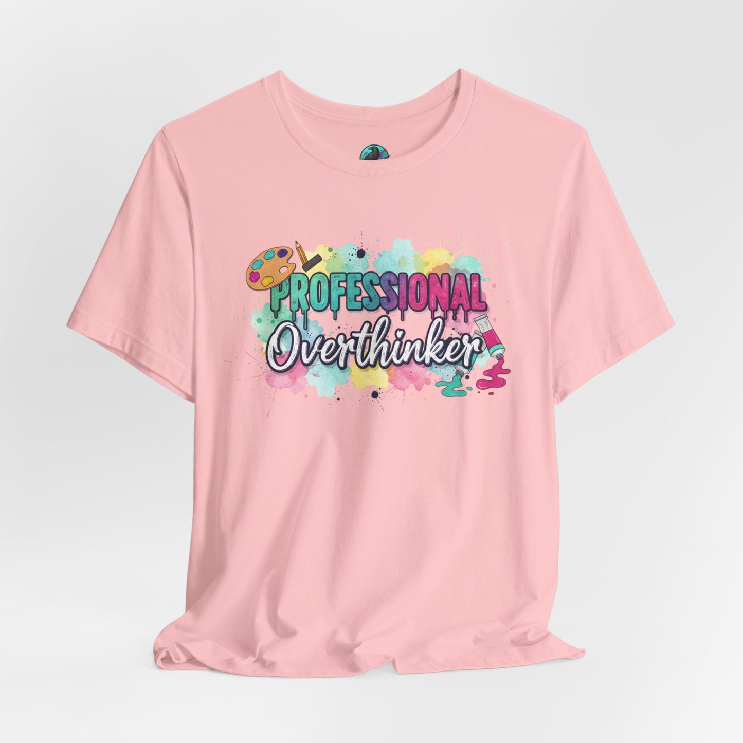 Professional Overthinker T-Shirt - Colorful Watercolor Graphic Tee Printify