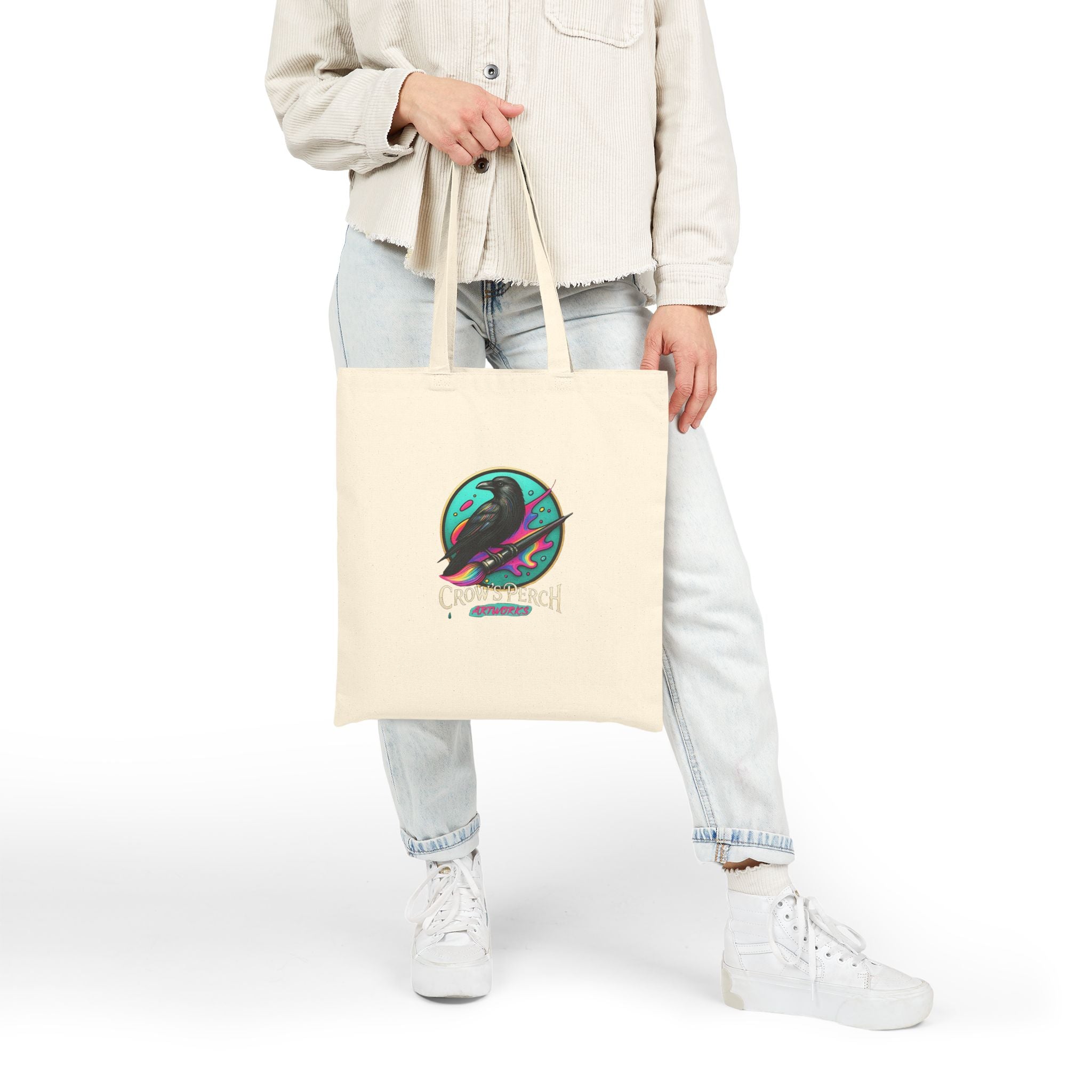 Crow's Perch Artworks Canvas Tote Bag, Eco-Friendly Shopping Bag