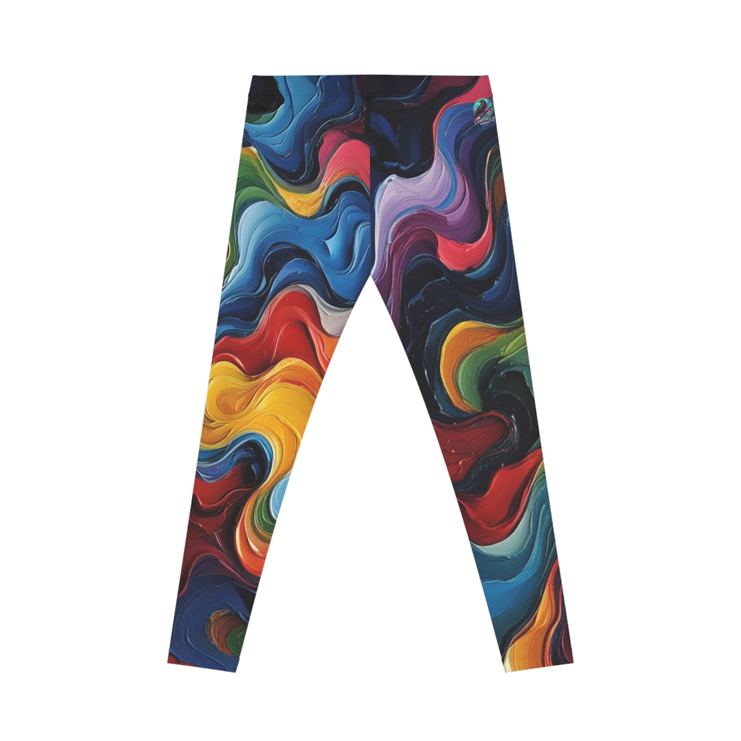 Vibrant Abstract Leggings, Colorful Yoga Pants, Stylish Activewear, Trendy Workout Gear, Artistic Fashion Trousers