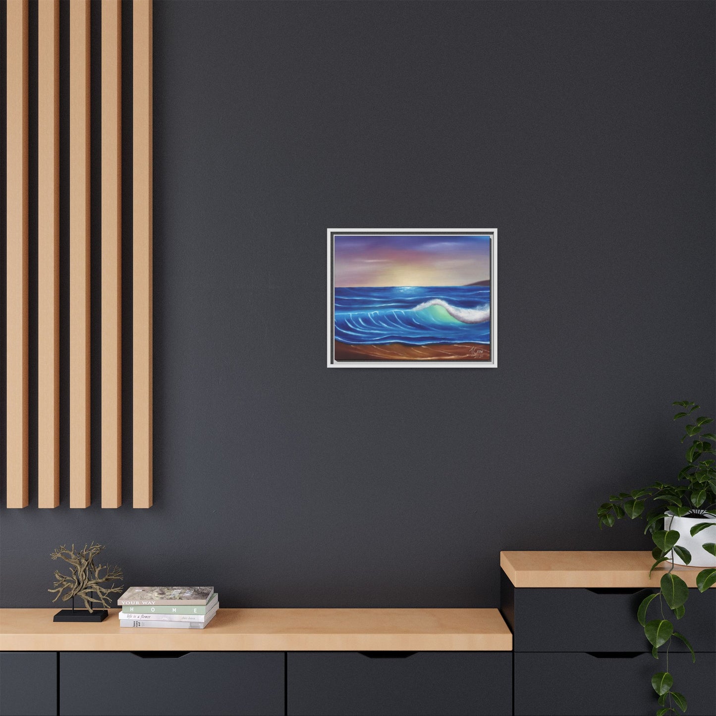 Ocean Wave - Framed Canvas Print