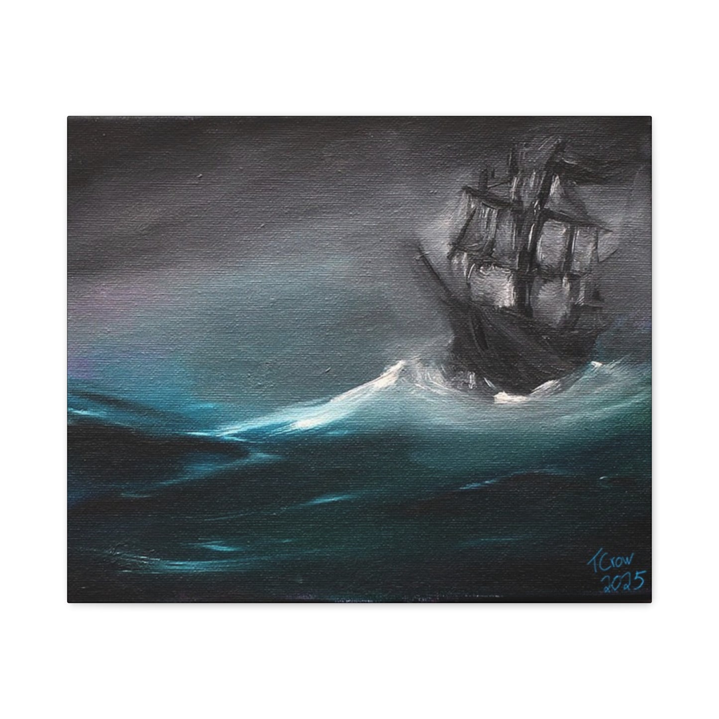 Stormy Seas Ship Canvas Wall Art | Nautical Decor for Home & Office