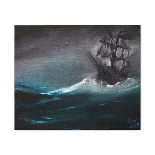 Stormy Seas Ship Canvas Wall Art | Nautical Decor for Home & Office