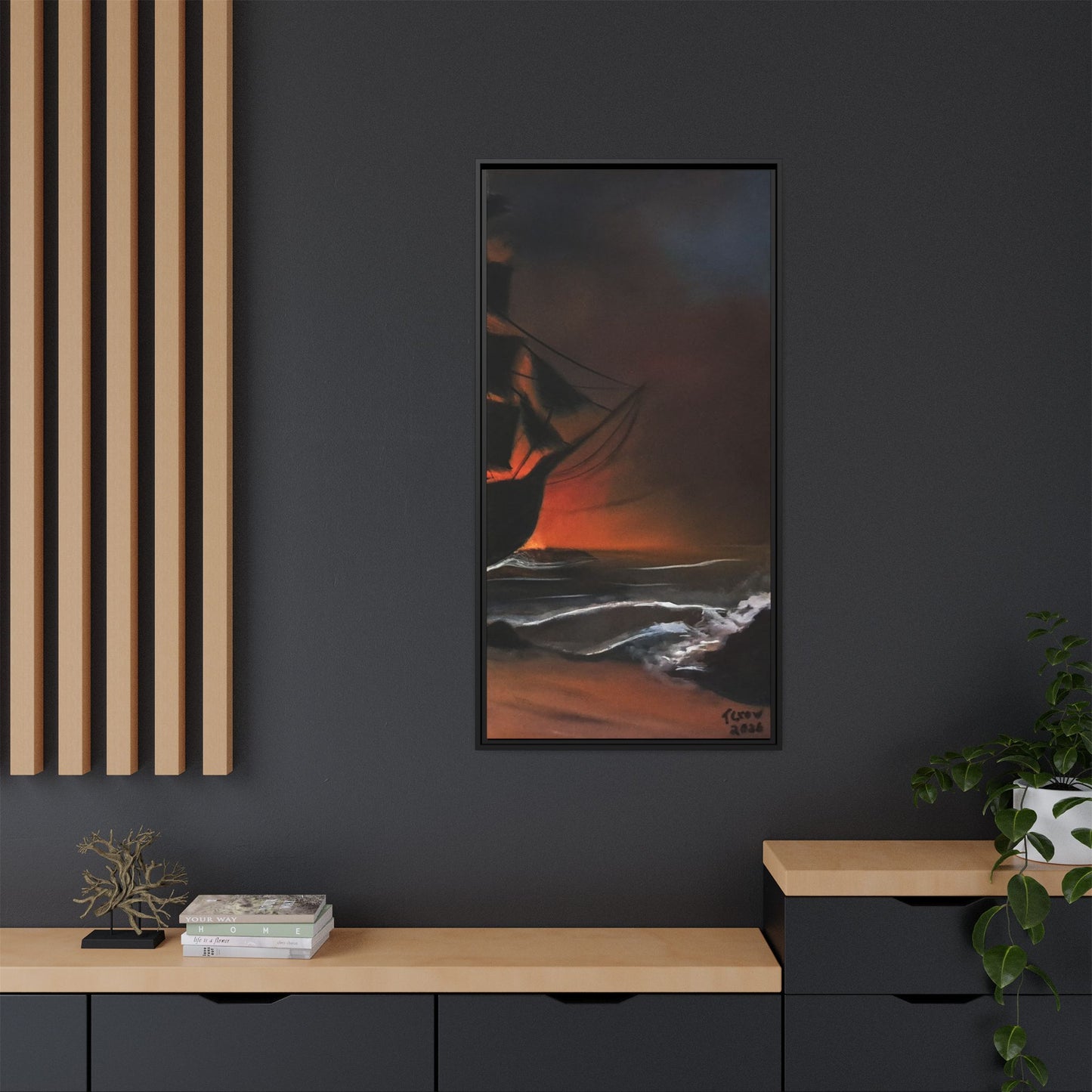 Pirate Ship Panel 3 - Framed Canvas Print Printify