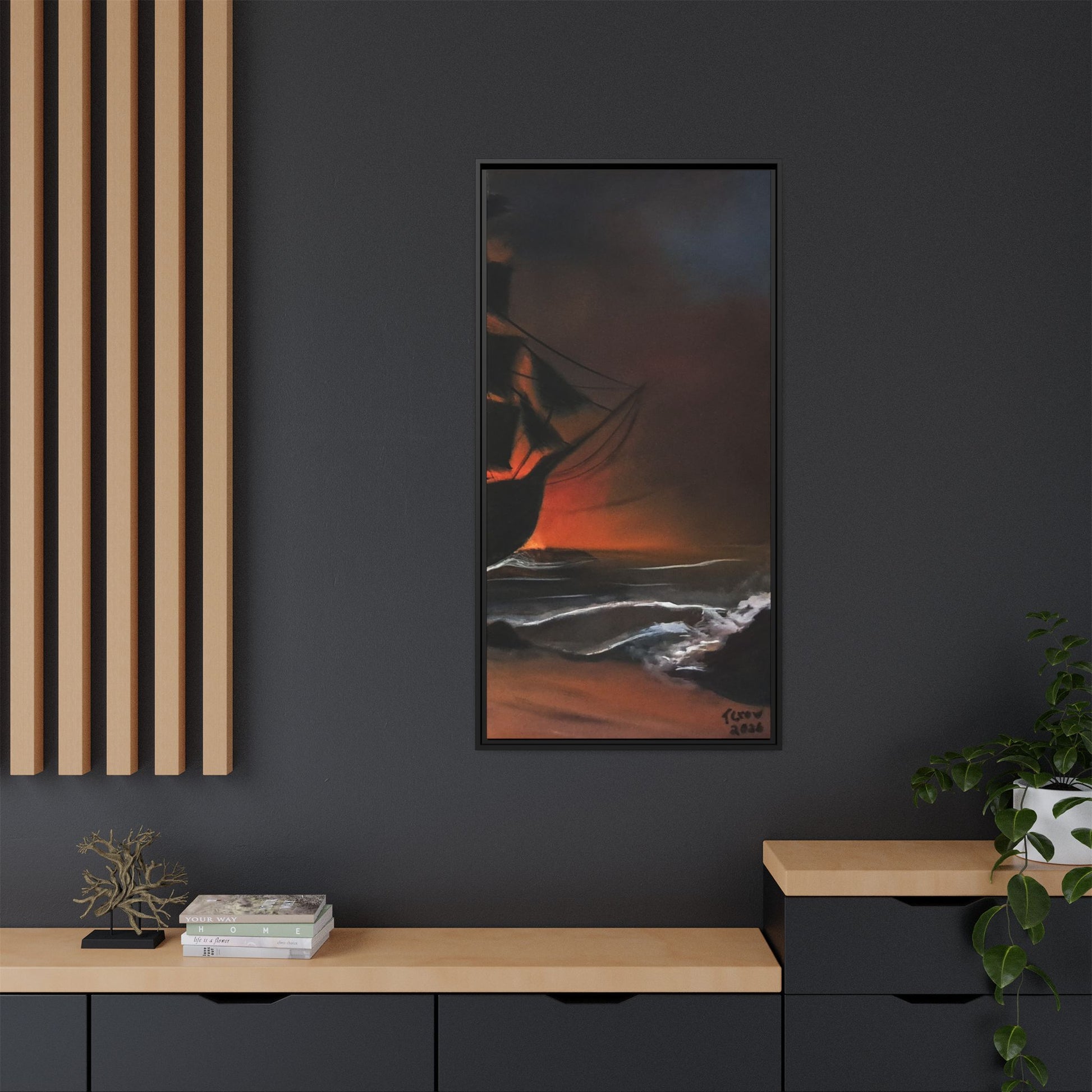 Pirate Ship Panel 3 - Framed Canvas Print Printify