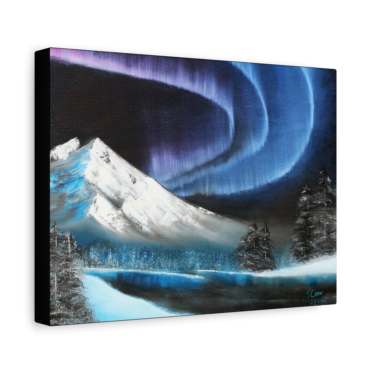 Aurora Borealis Canvas Art | Mountain Landscape Wall Decor