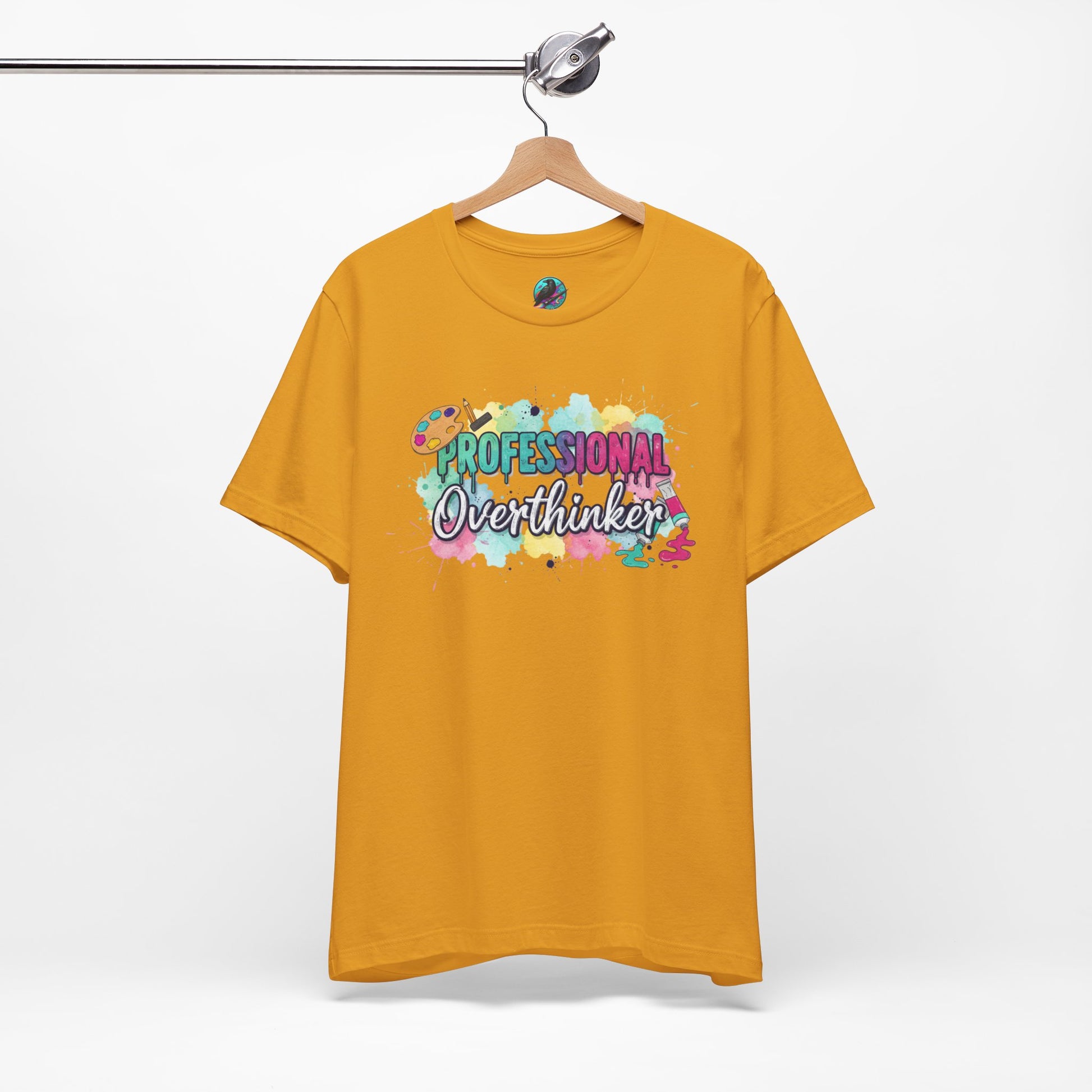 Professional Overthinker T-Shirt - Colorful Watercolor Graphic Tee Printify