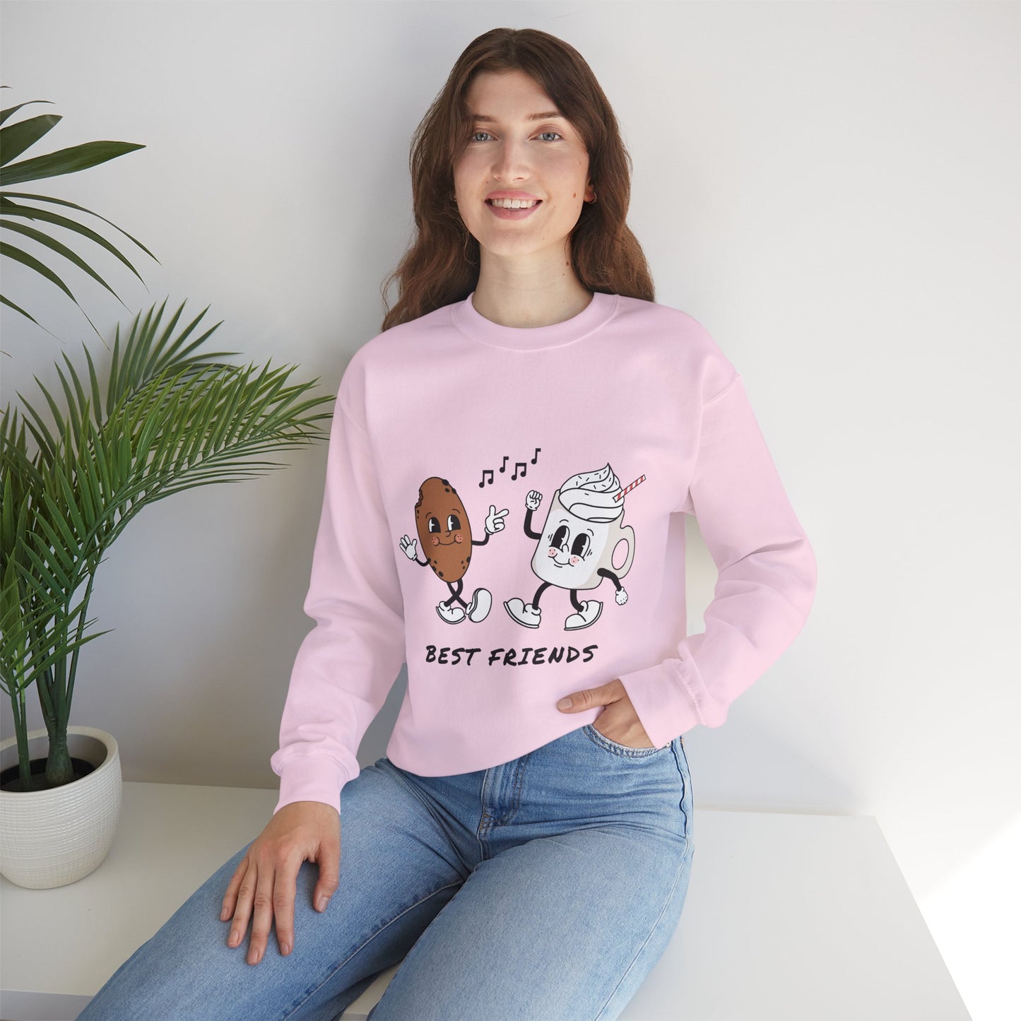 Best Friends Crewneck Sweatshirt, Cute Gift for Friends, Cozy Unisex Sweatshirt, Casual Layering Top, Friendship Apparel
