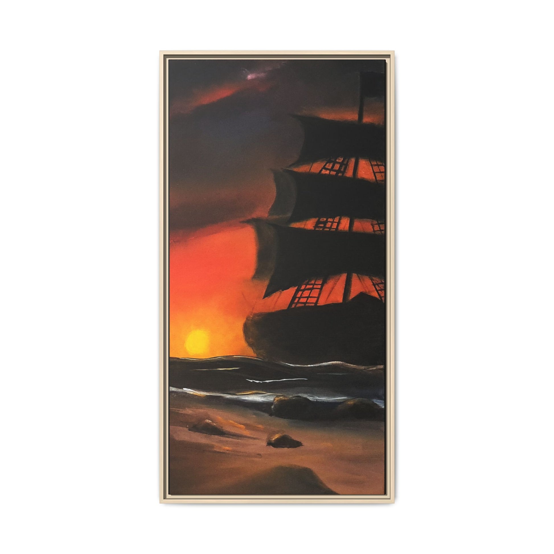 Pirate Ship Panel 2 - Framed Canvas Print Printify