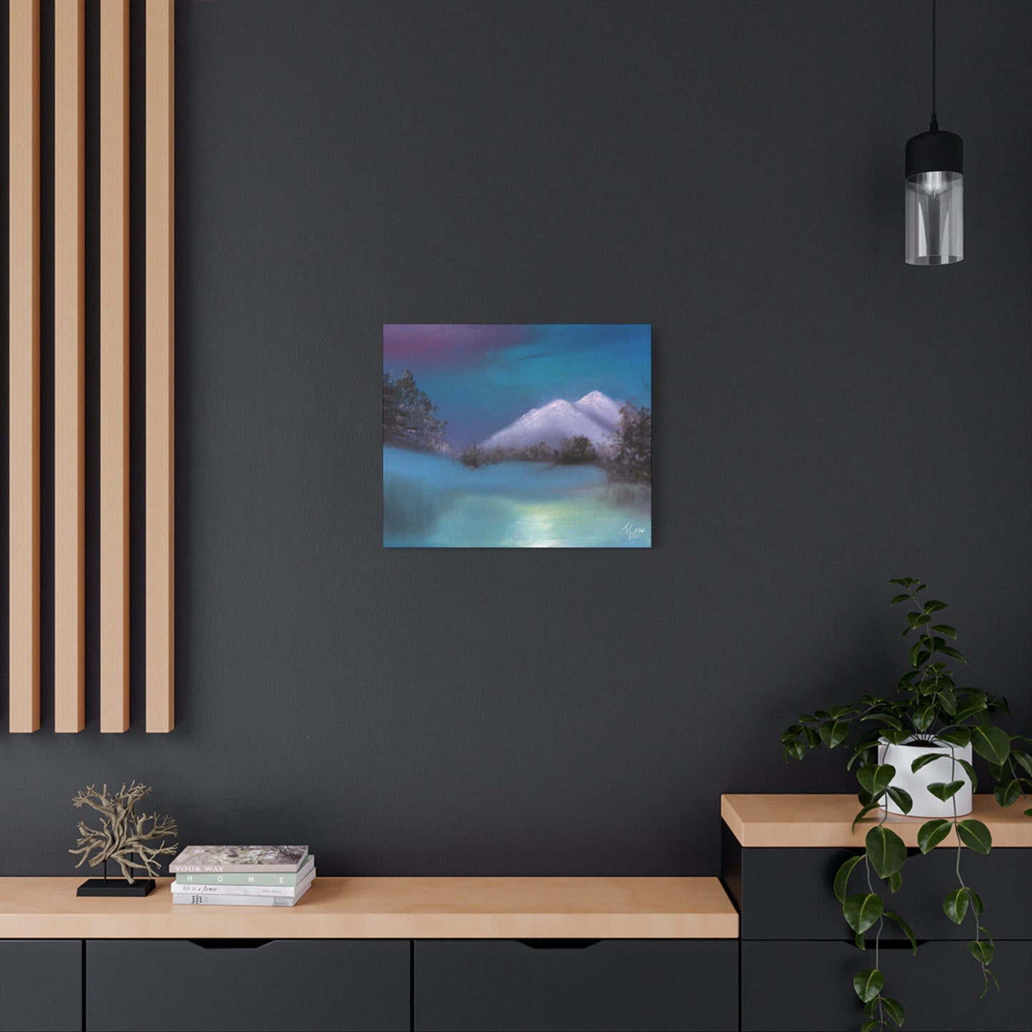Serene Landscape Canvas Art - Mountain & Reflection