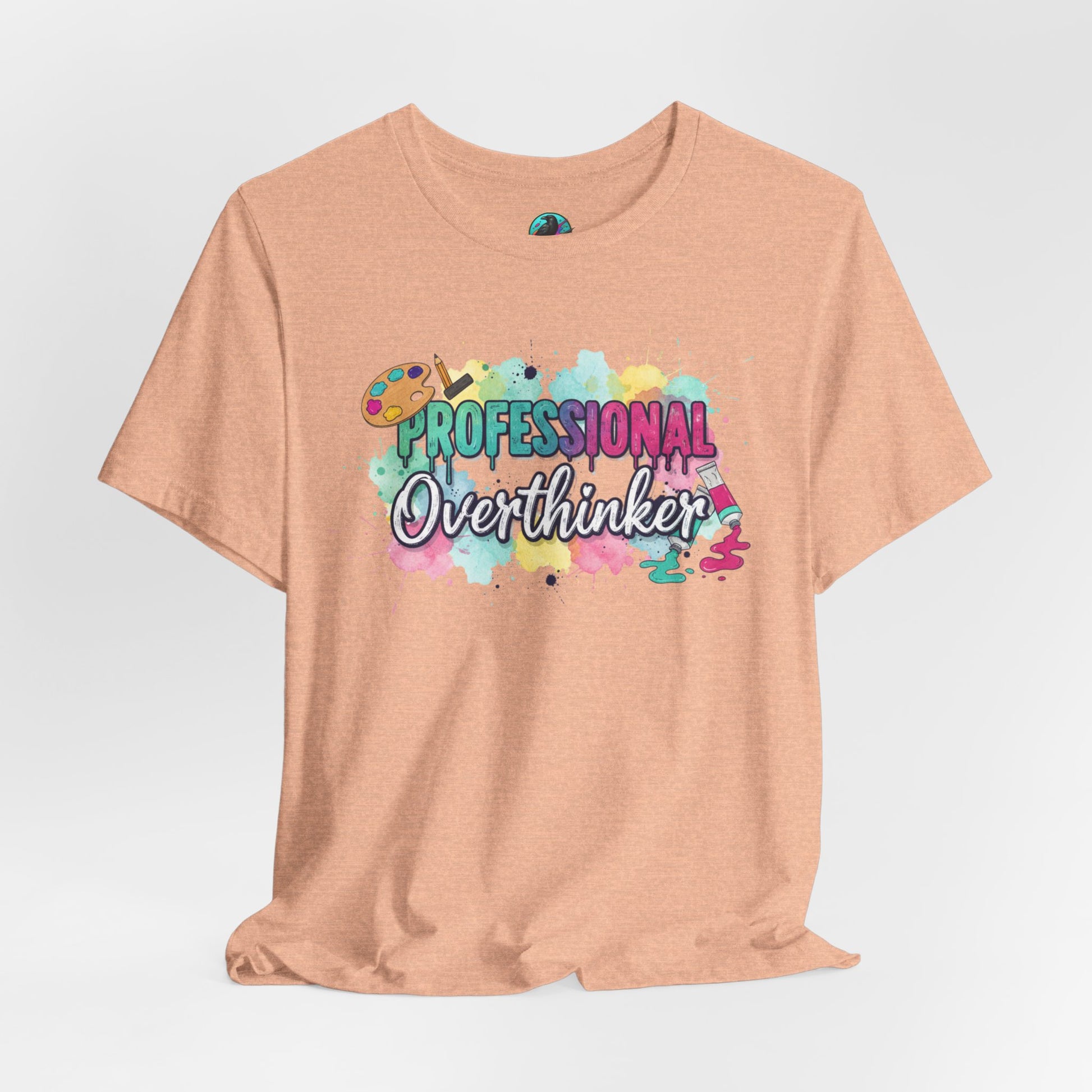 Professional Overthinker T-Shirt - Colorful Watercolor Graphic Tee Printify
