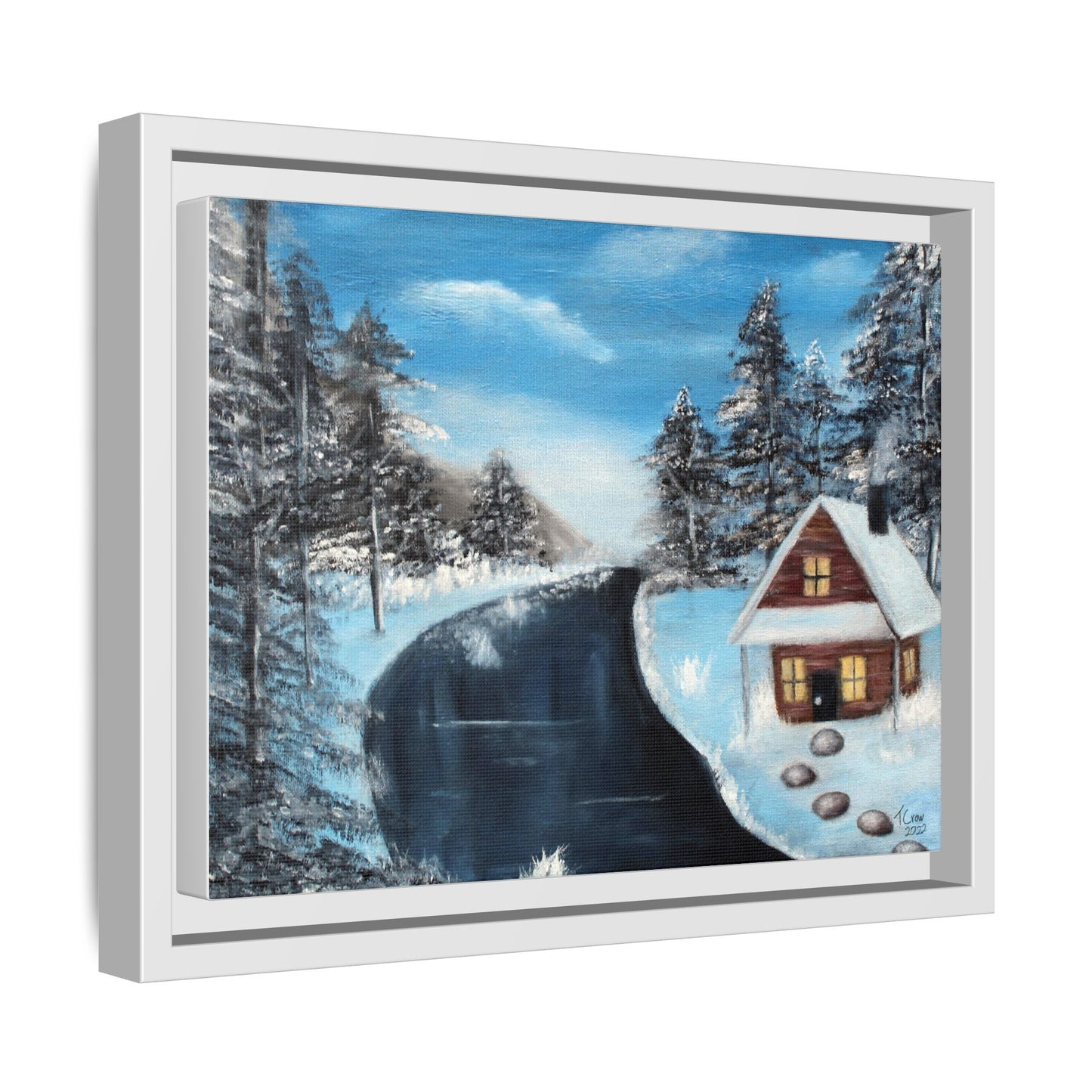 Cozy Winter Landscape Canvas Art Print