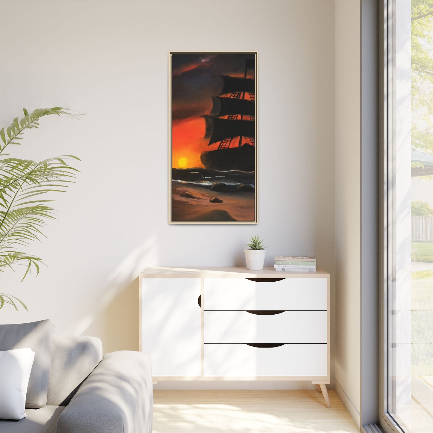 Pirate Ship Panel 2 - Framed Canvas Print Printify