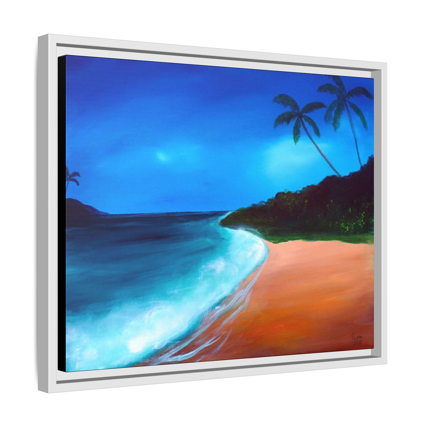 Sunlit Tide - Framed Canvas Print