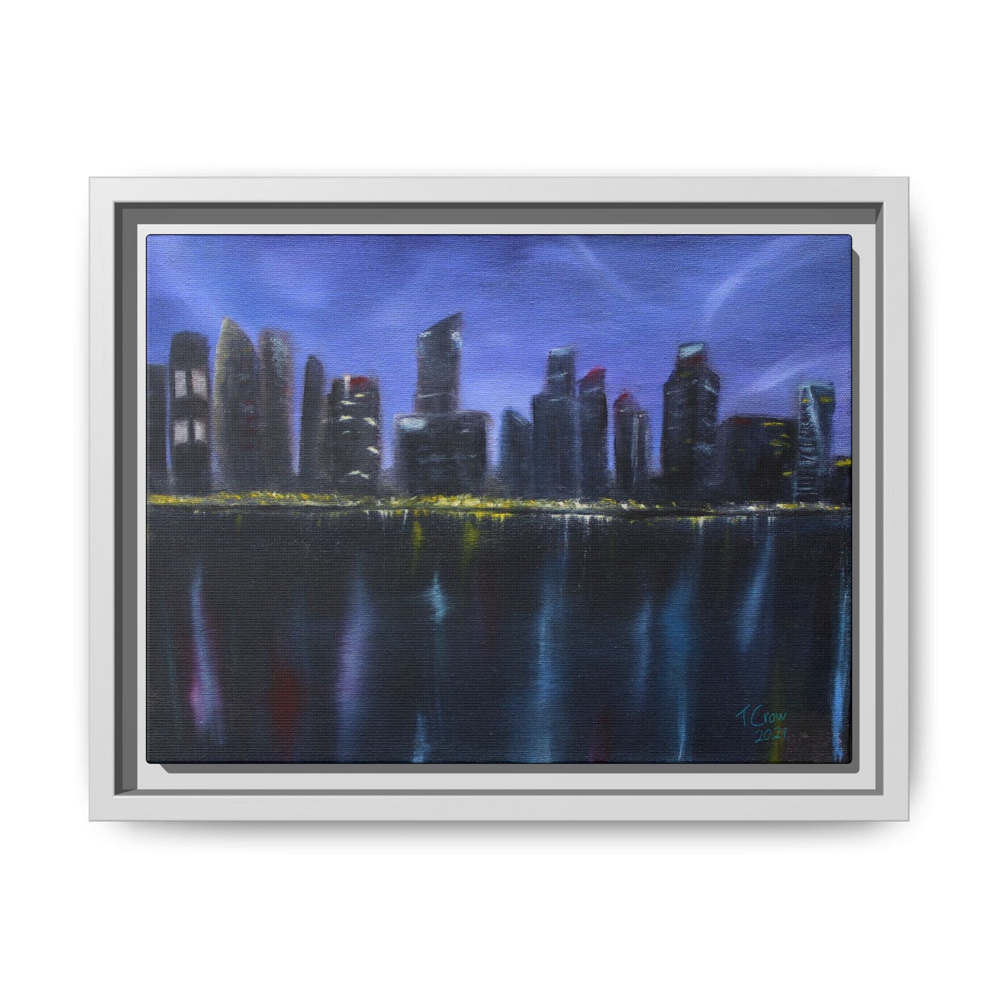 City Lights - Framed Canvas Print