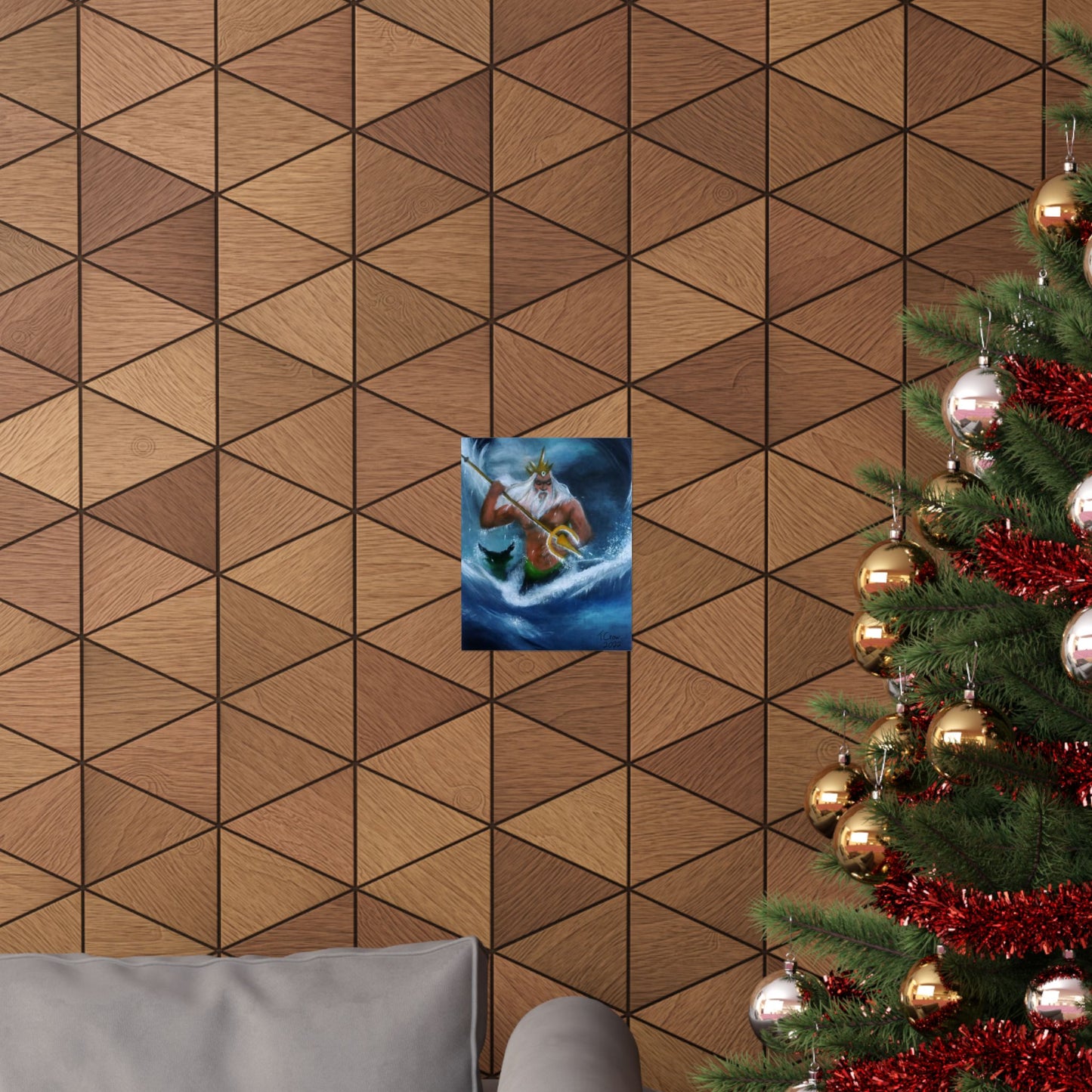 Ocean King Matte Vertical Poster, Sea Art Print, Nautical Wall Decor, Gift for Sailors, Fantasy Home Decor, Unique Art Piece