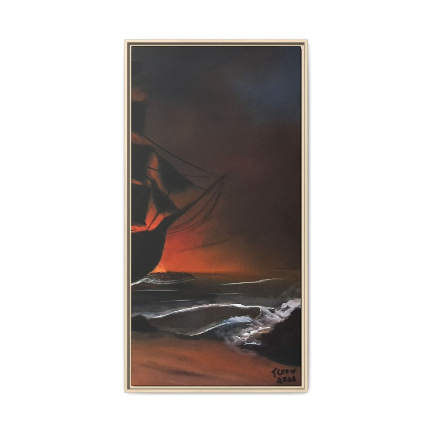 Pirate Ship Panel 3 - Framed Canvas Print Printify