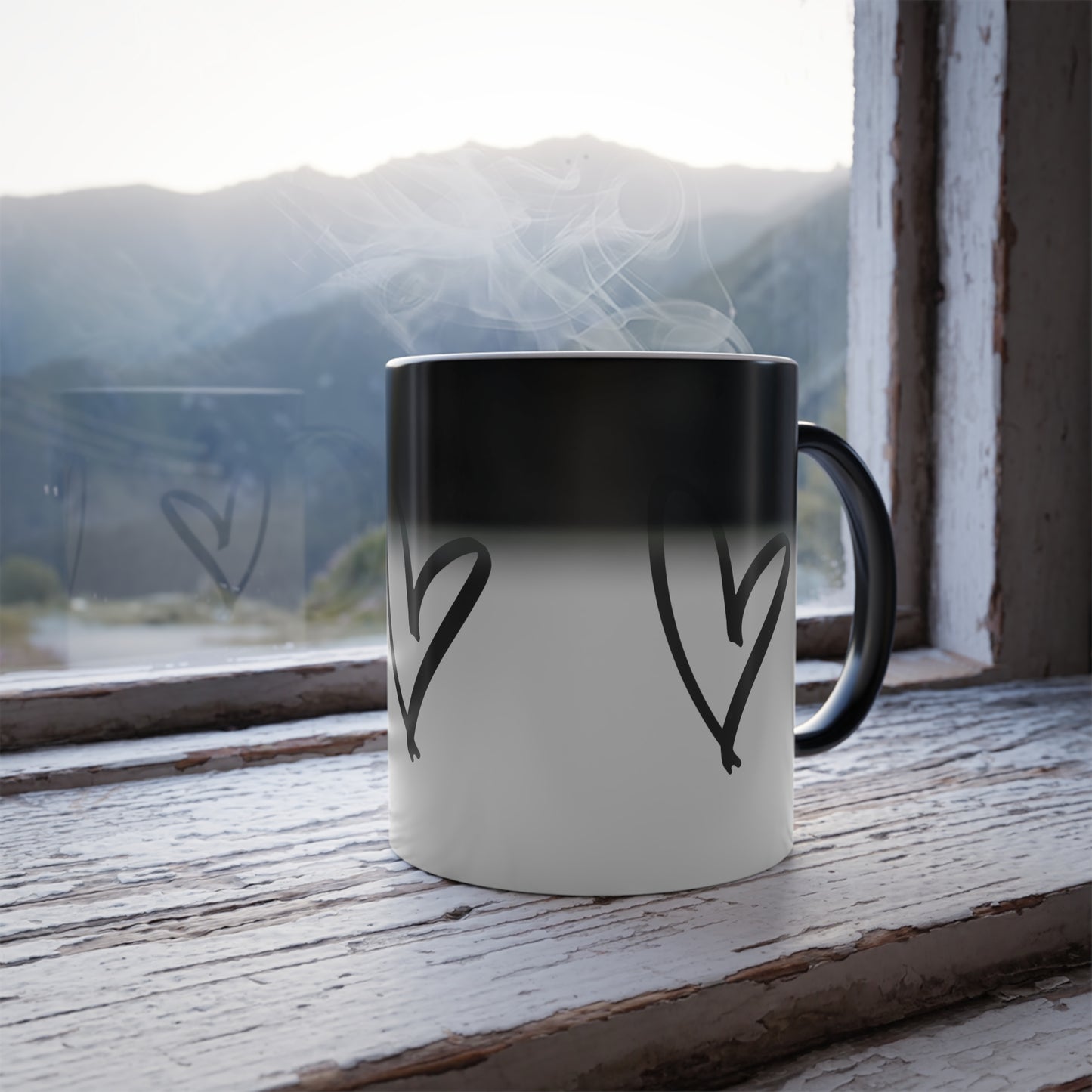 Color-Changing Heart Mug — 11oz Morphing Coffee Cup Printify