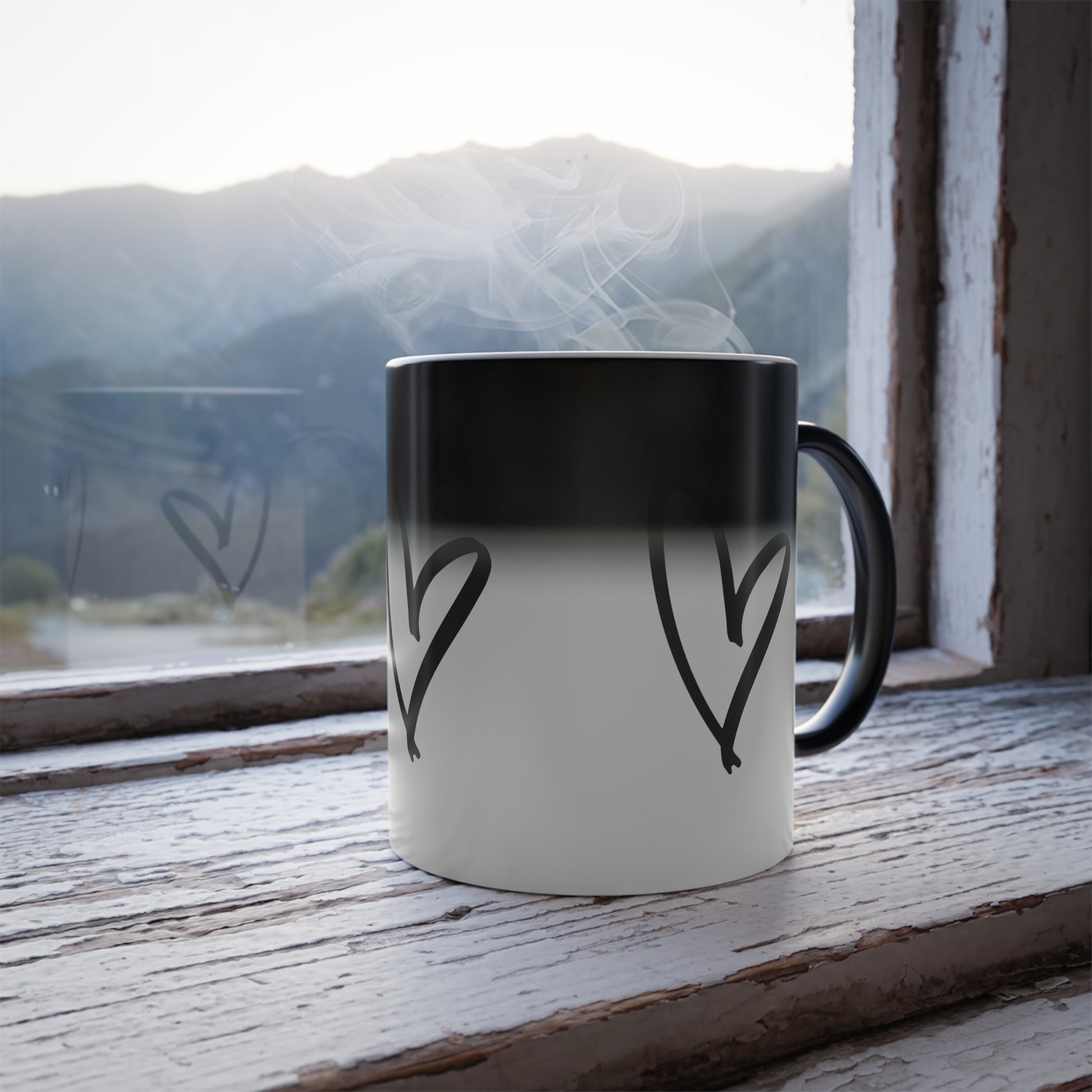 Color-Changing Heart Mug — 11oz Morphing Coffee Cup Printify