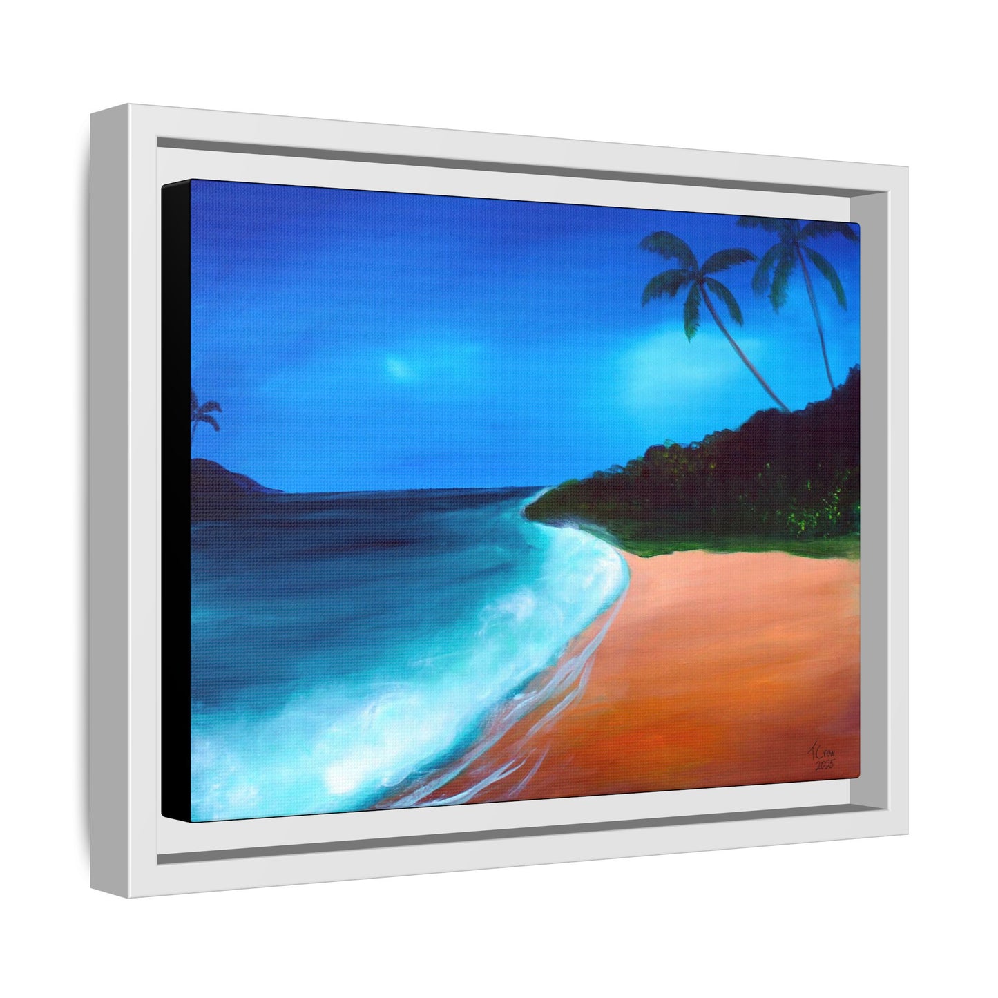 Sunlit Tide - Framed Canvas Print