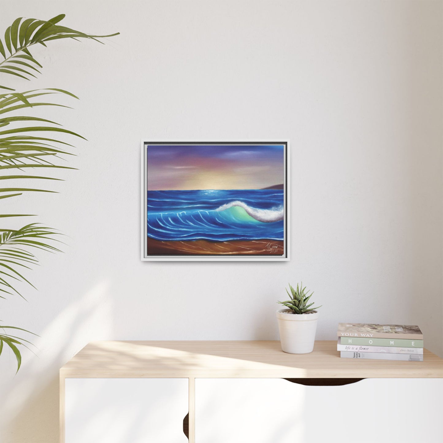 Ocean Wave - Framed Canvas Print