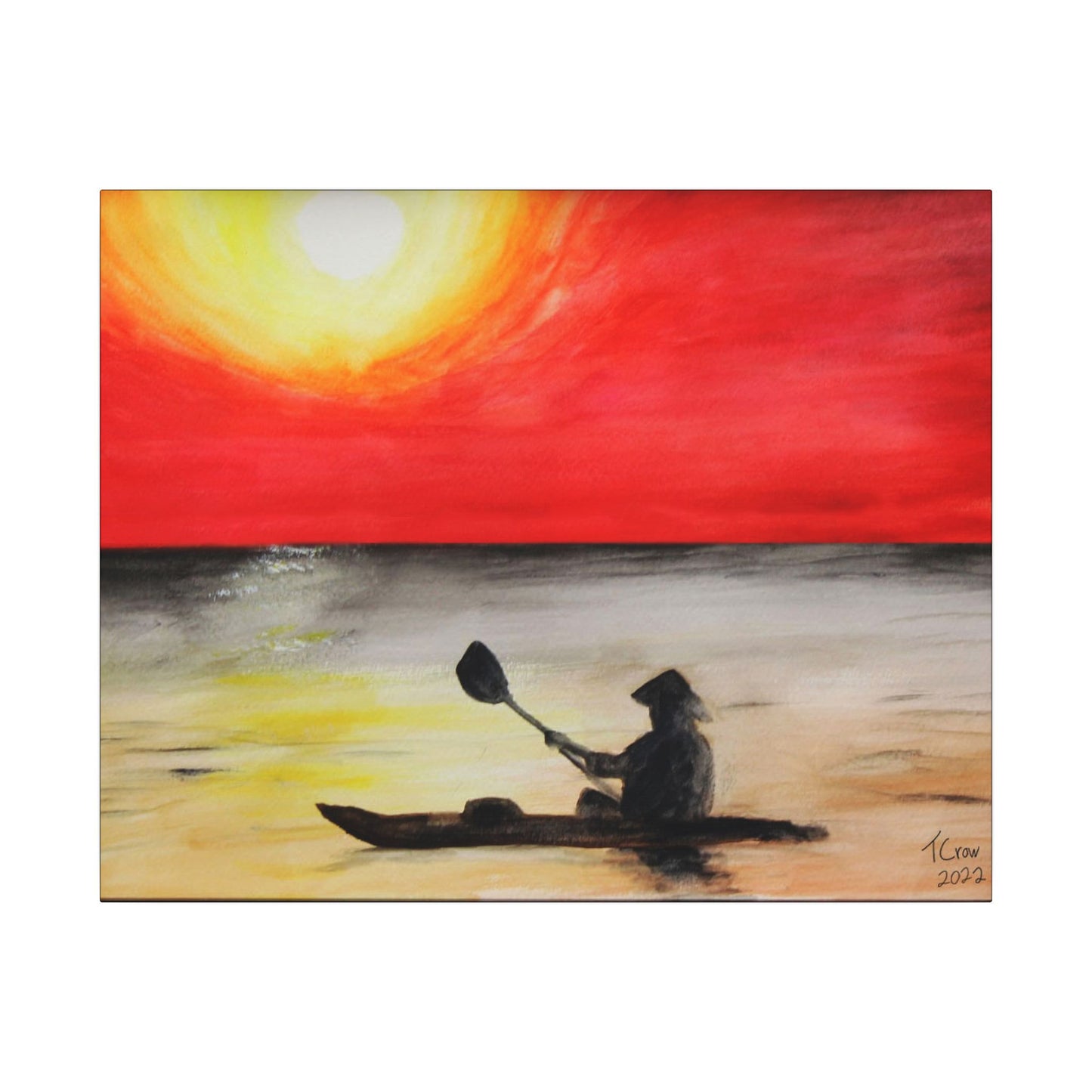 Kayaker at Sunset - Canvas Print