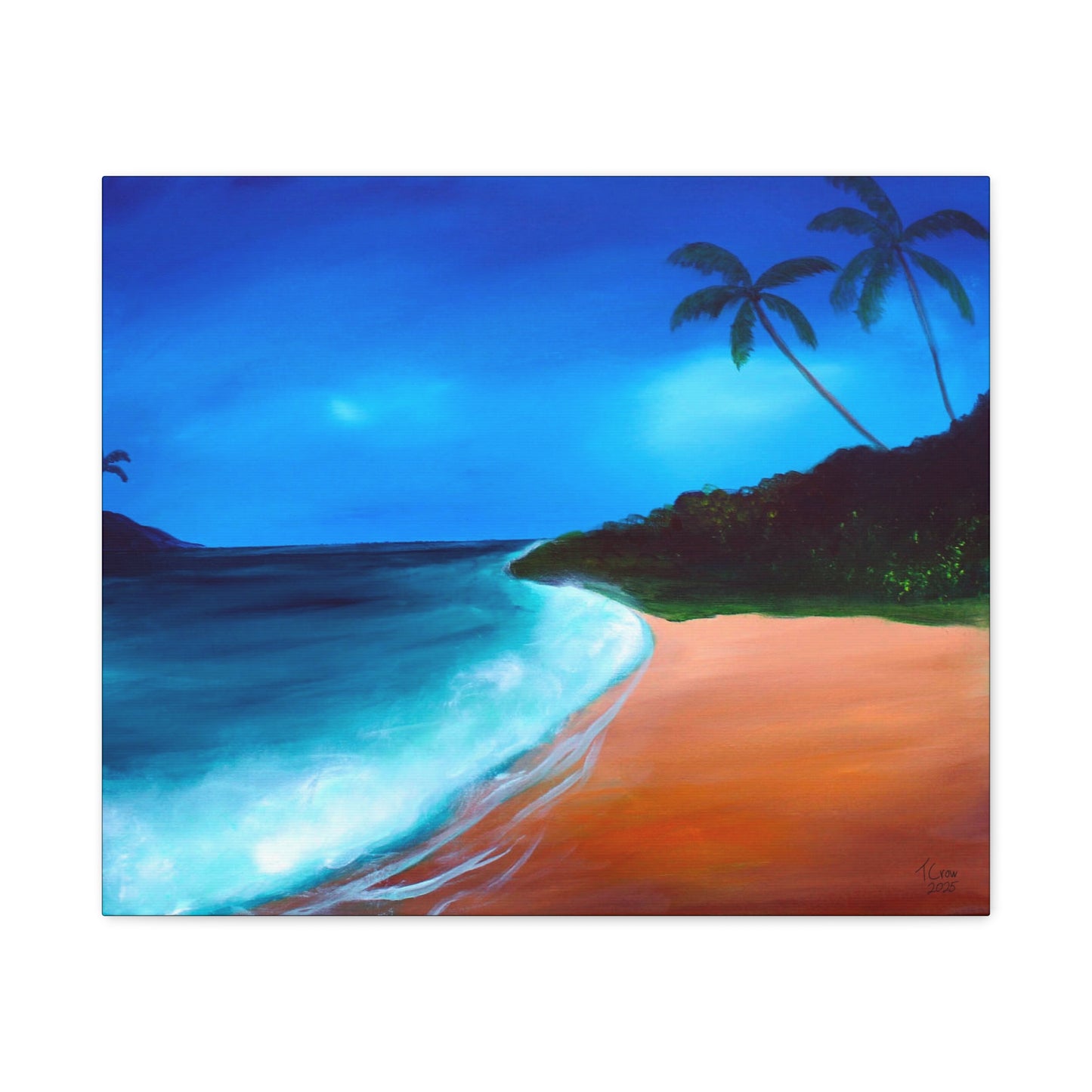 Beach Sunset Canvas Wall Art - Tropical Ocean Decor