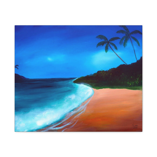Beach Sunset Canvas Wall Art - Tropical Ocean Decor