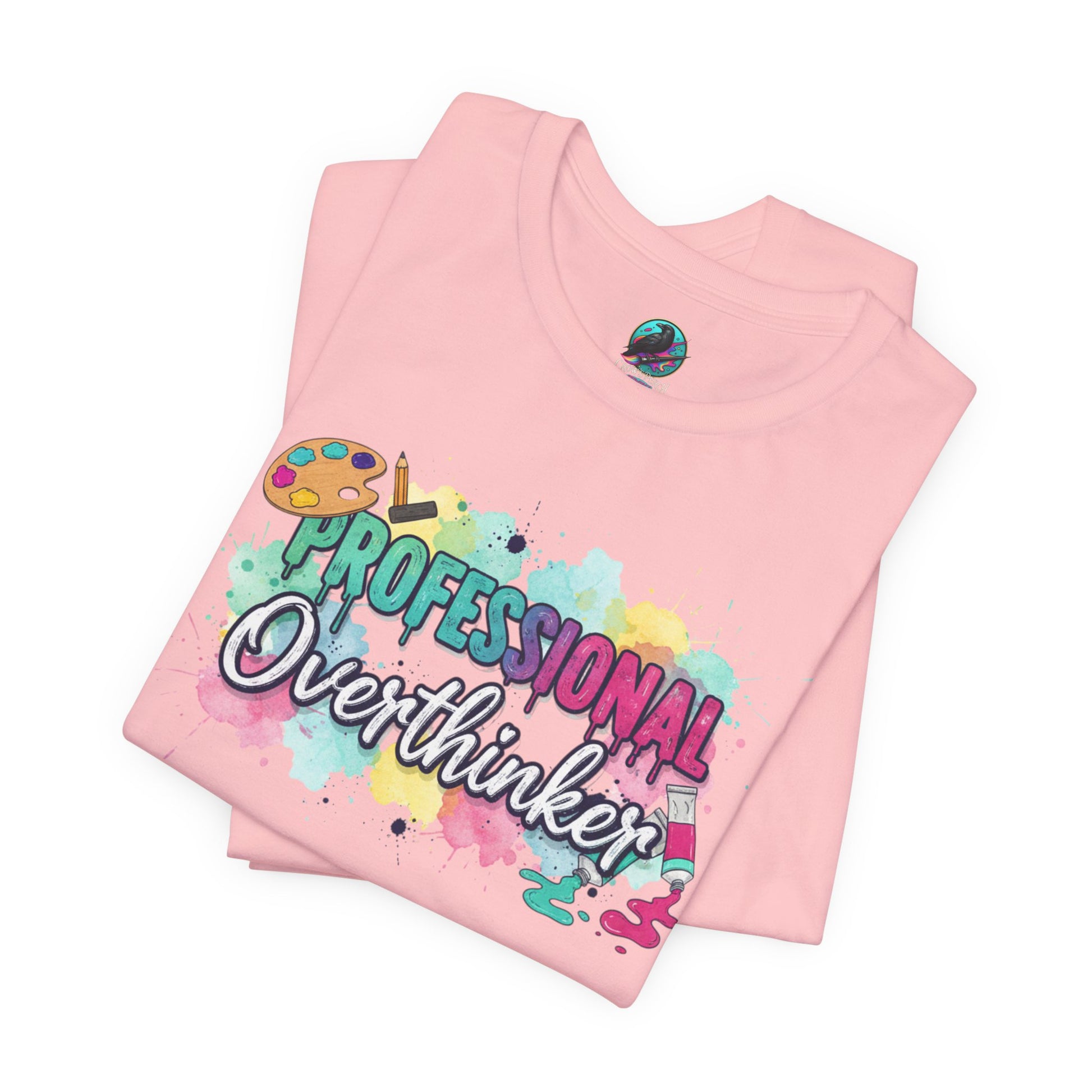 Professional Overthinker T-Shirt - Colorful Watercolor Graphic Tee Printify